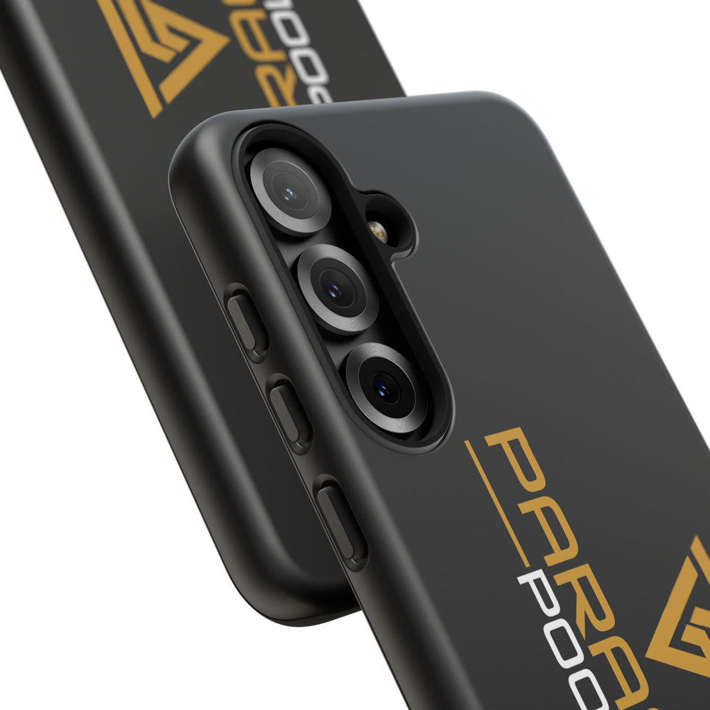 Paragon Pools Tough Phone Case — Rugged Black Protective Cover with Gold Logo