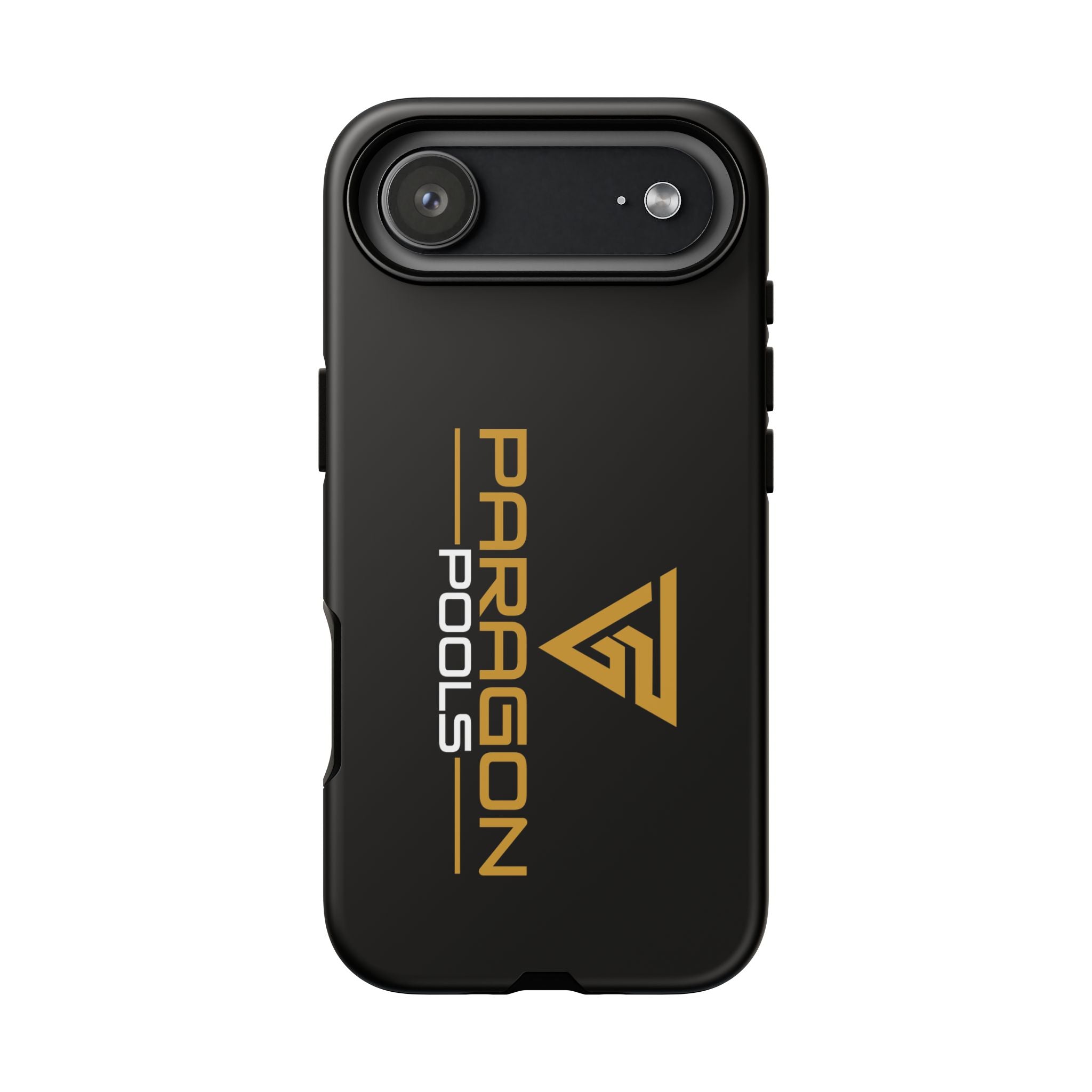 Paragon Pools Tough Phone Case — Rugged Black Protective Cover with Gold Logo