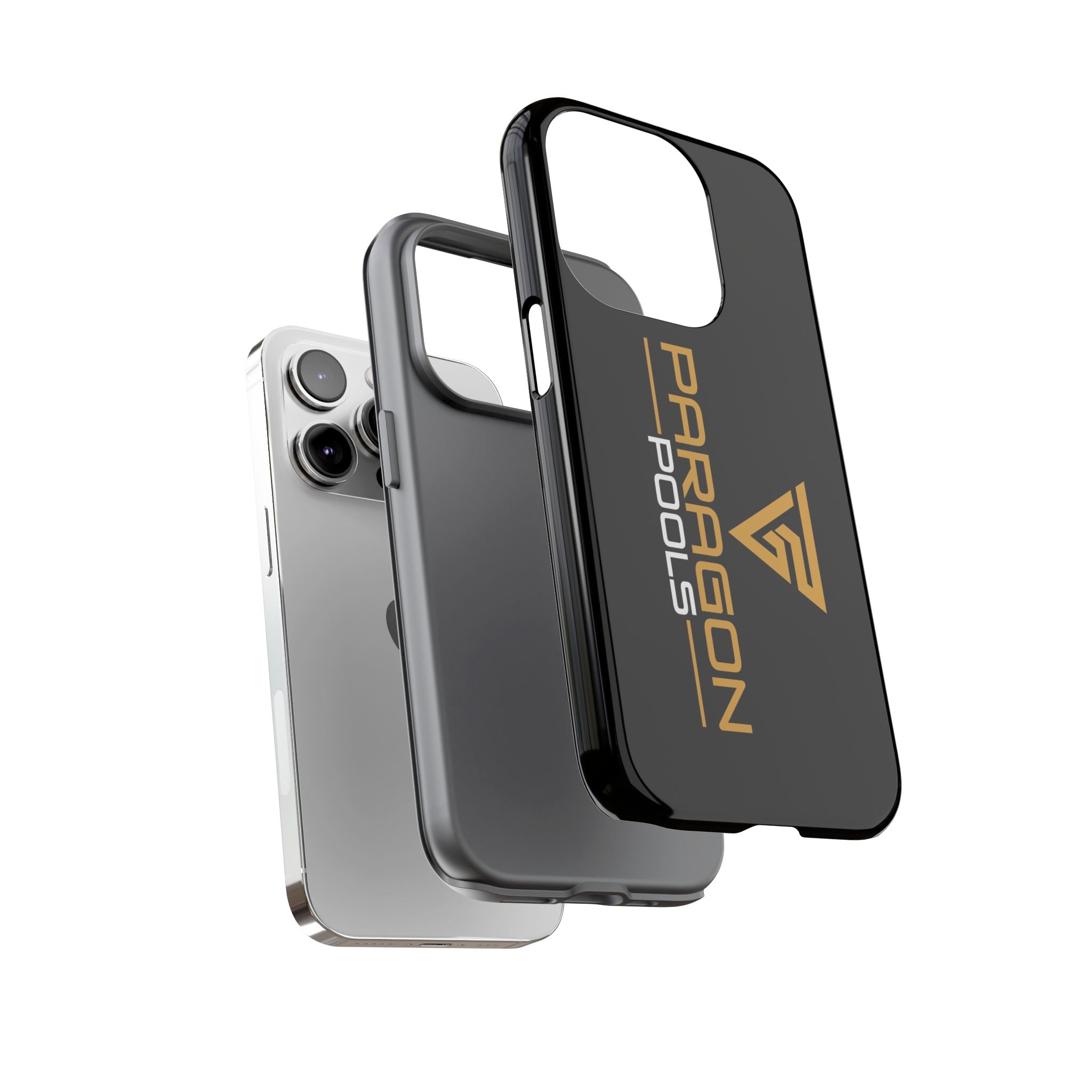 Paragon Pools Tough Phone Case — Rugged Black Protective Cover with Gold Logo