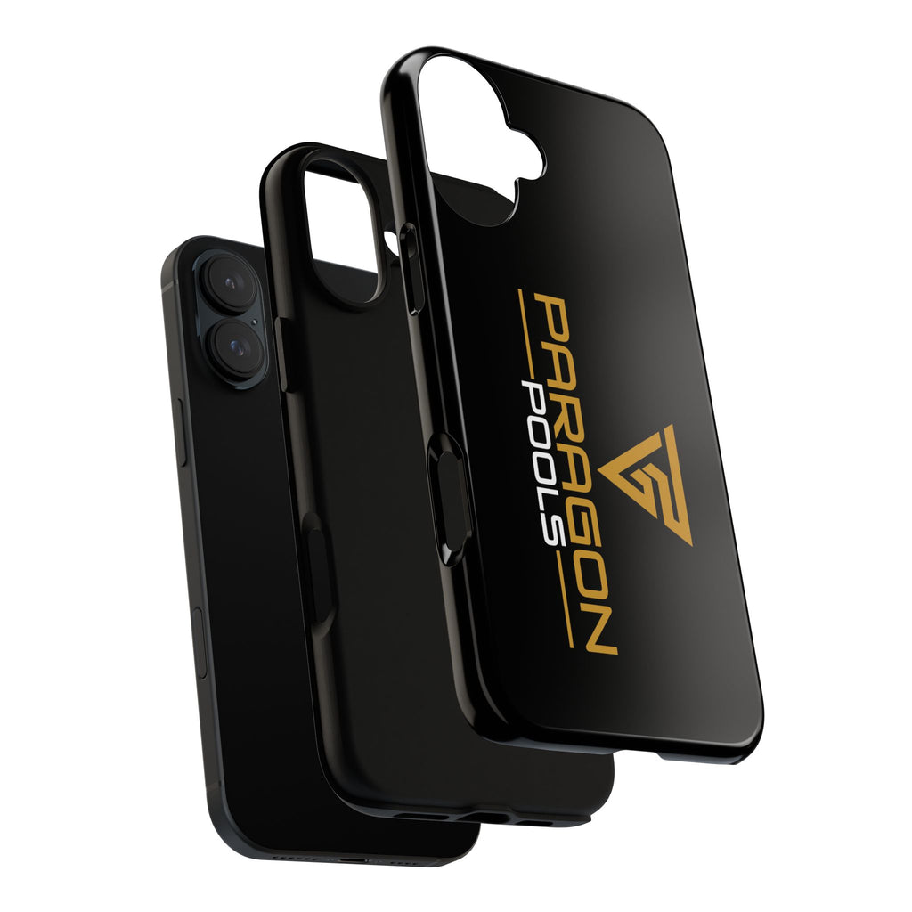 Paragon Pools Tough Phone Case — Rugged Black Protective Cover with Gold Logo