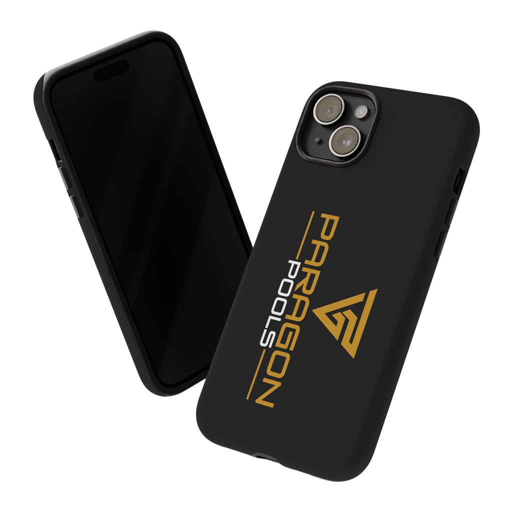 Paragon Pools Tough Phone Case — Rugged Black Protective Cover with Gold Logo