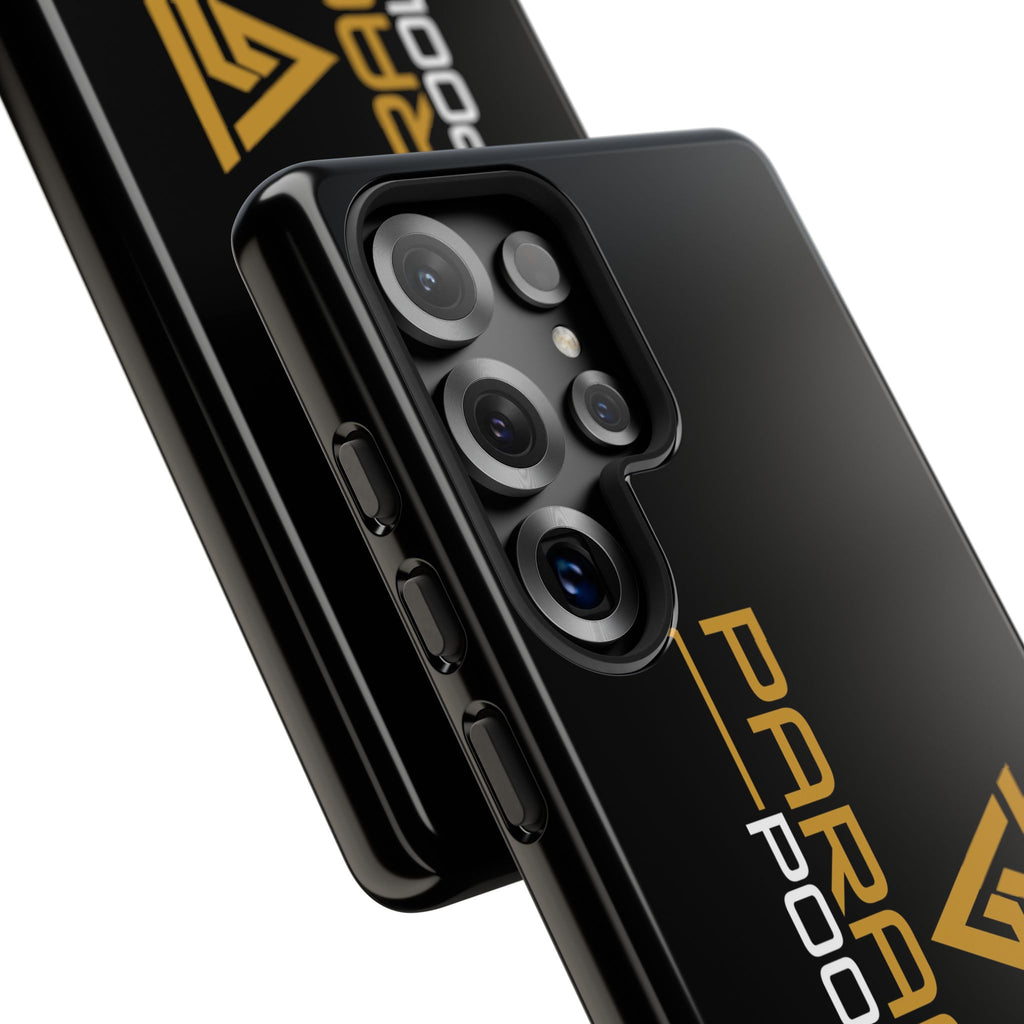Paragon Pools Tough Phone Case — Rugged Black Protective Cover with Gold Logo