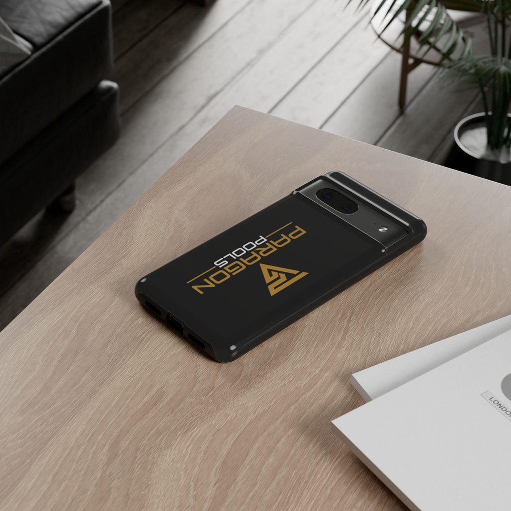 Paragon Pools Tough Phone Case — Rugged Black Protective Cover with Gold Logo