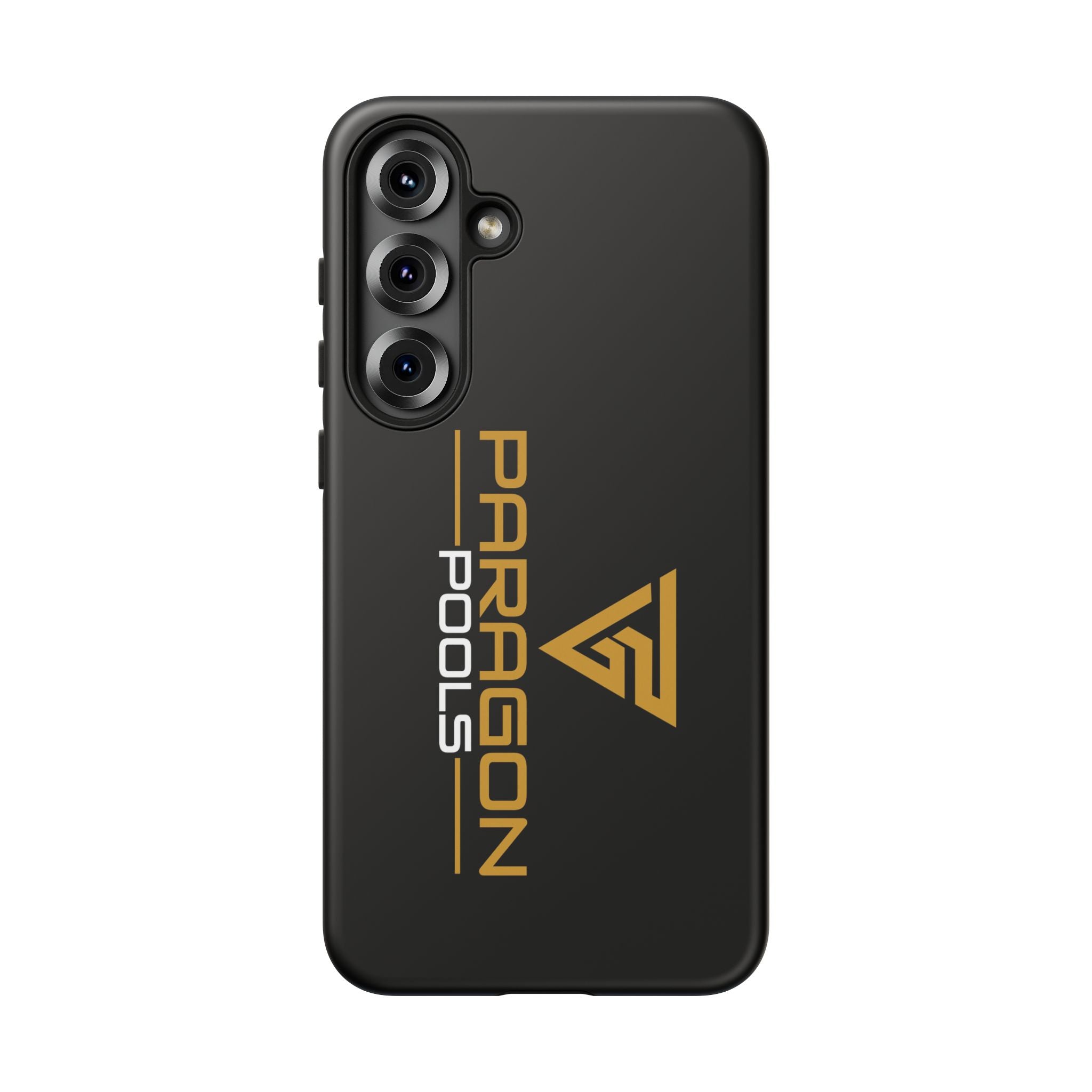 Paragon Pools Tough Phone Case — Rugged Black Protective Cover with Gold Logo