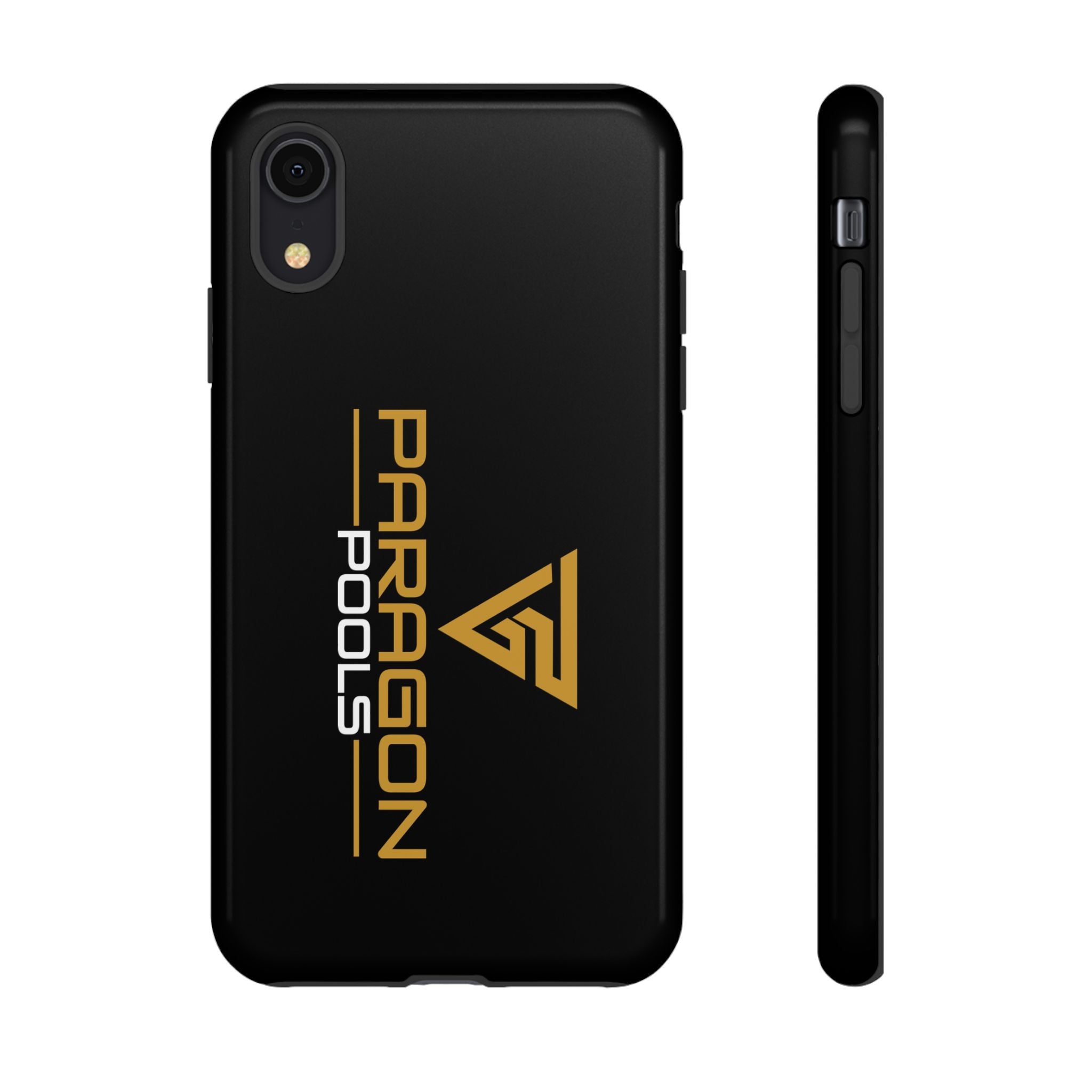 Paragon Pools Tough Phone Case — Rugged Black Protective Cover with Gold Logo