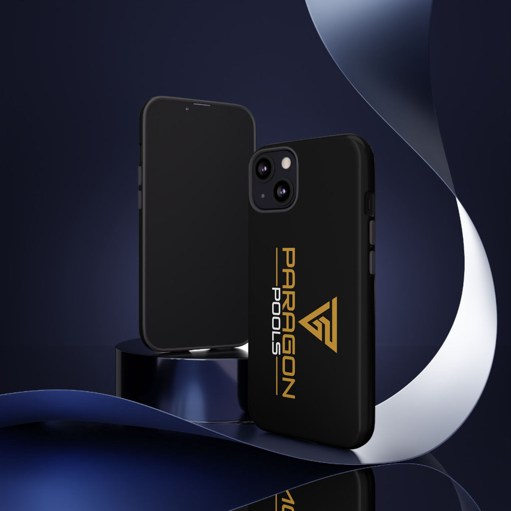 Paragon Pools Tough Phone Case — Rugged Black Protective Cover with Gold Logo