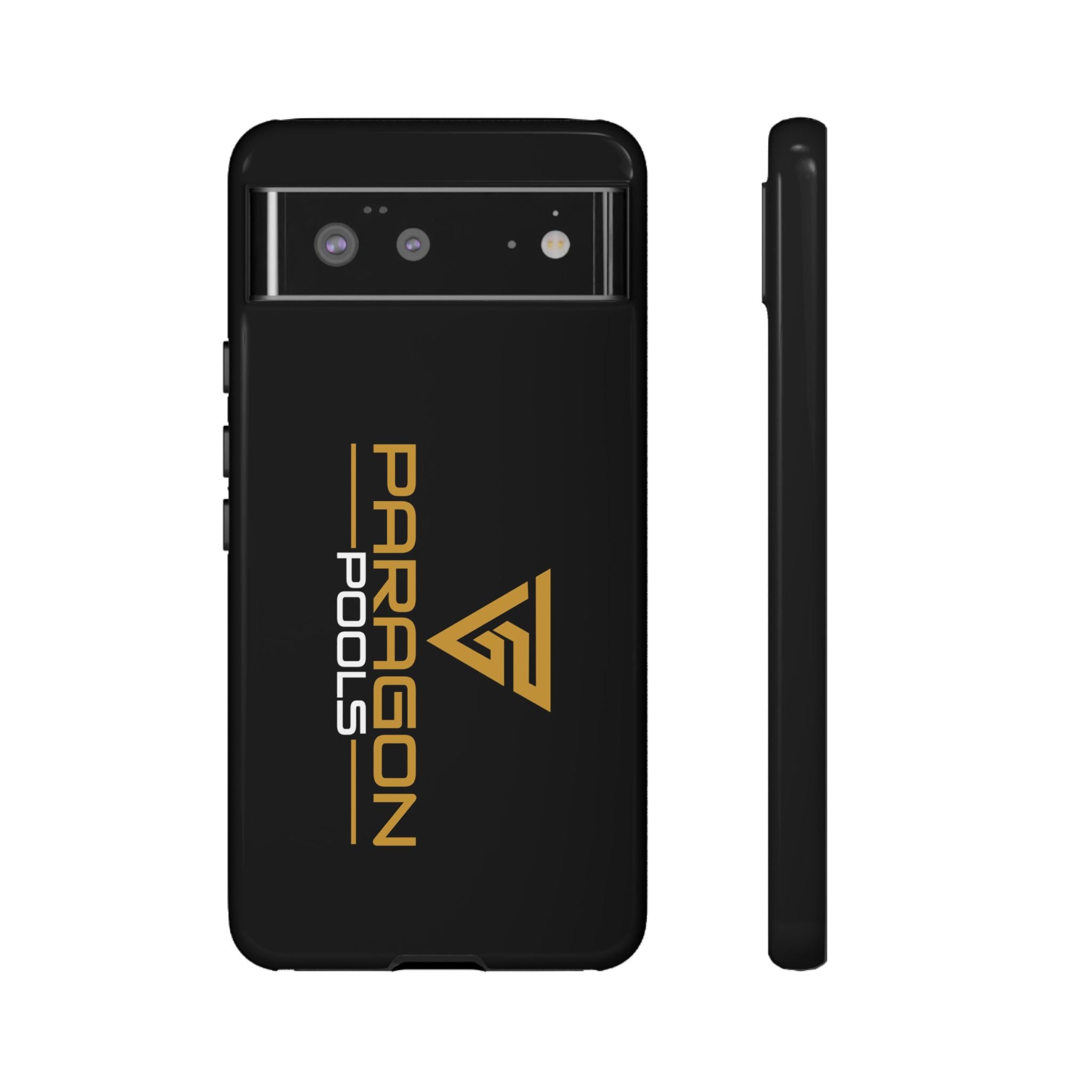 Paragon Pools Tough Phone Case — Rugged Black Protective Cover with Gold Logo