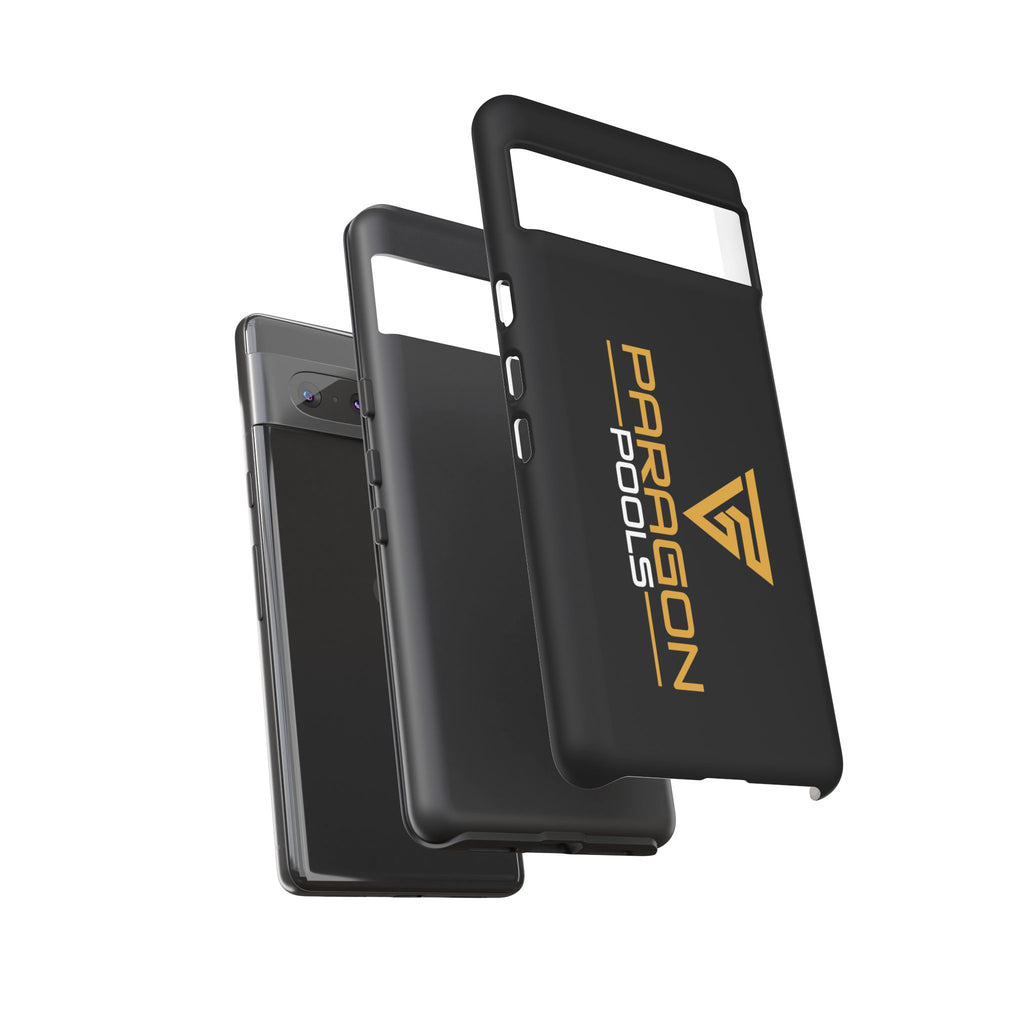 Paragon Pools Tough Phone Case — Rugged Black Protective Cover with Gold Logo