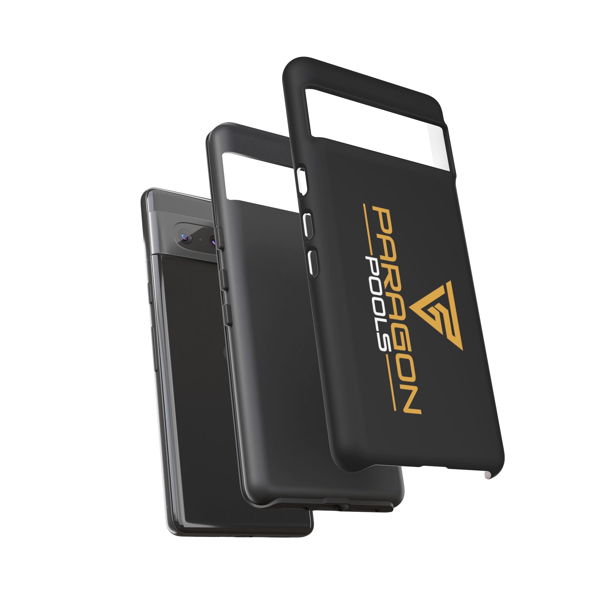 Paragon Pools Tough Phone Case — Rugged Black Protective Cover with Gold Logo