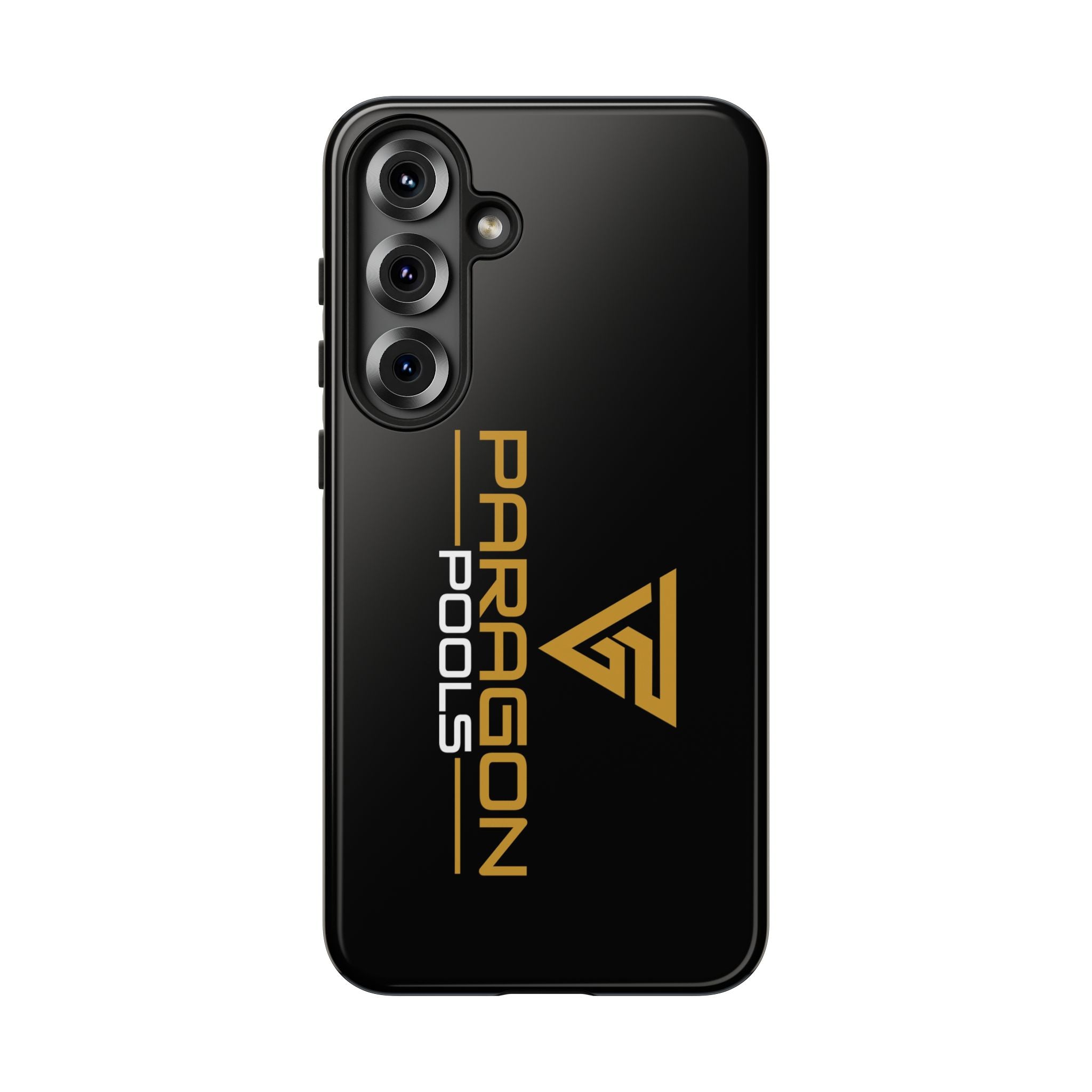 Paragon Pools Tough Phone Case — Rugged Black Protective Cover with Gold Logo