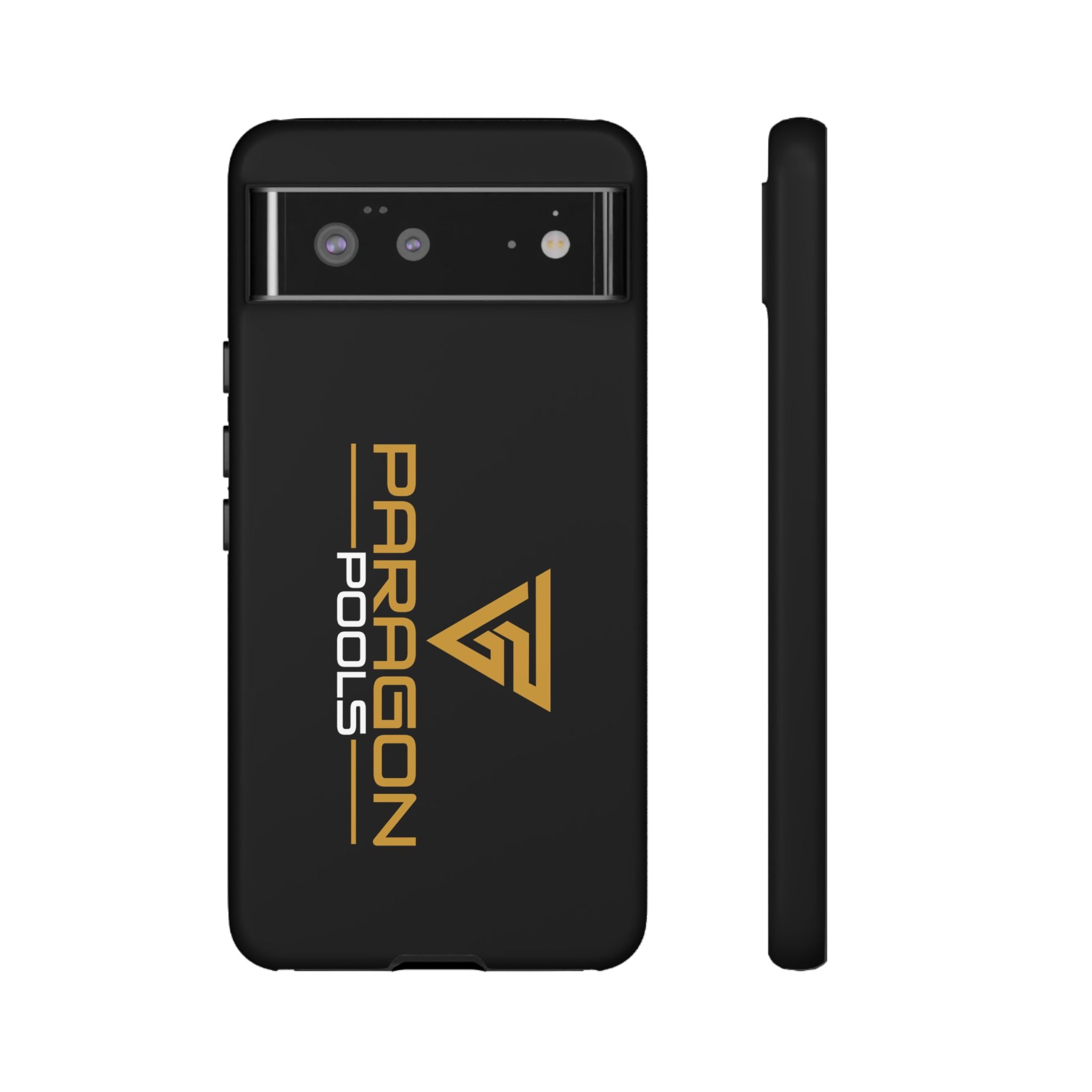 Paragon Pools Tough Phone Case — Rugged Black Protective Cover with Gold Logo