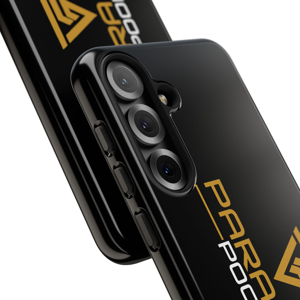 Paragon Pools Tough Phone Case — Rugged Black Protective Cover with Gold Logo
