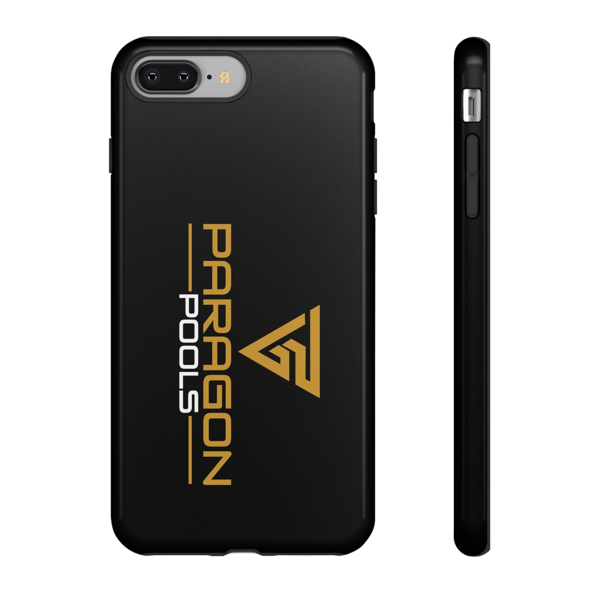 Paragon Pools Tough Phone Case — Rugged Black Protective Cover with Gold Logo