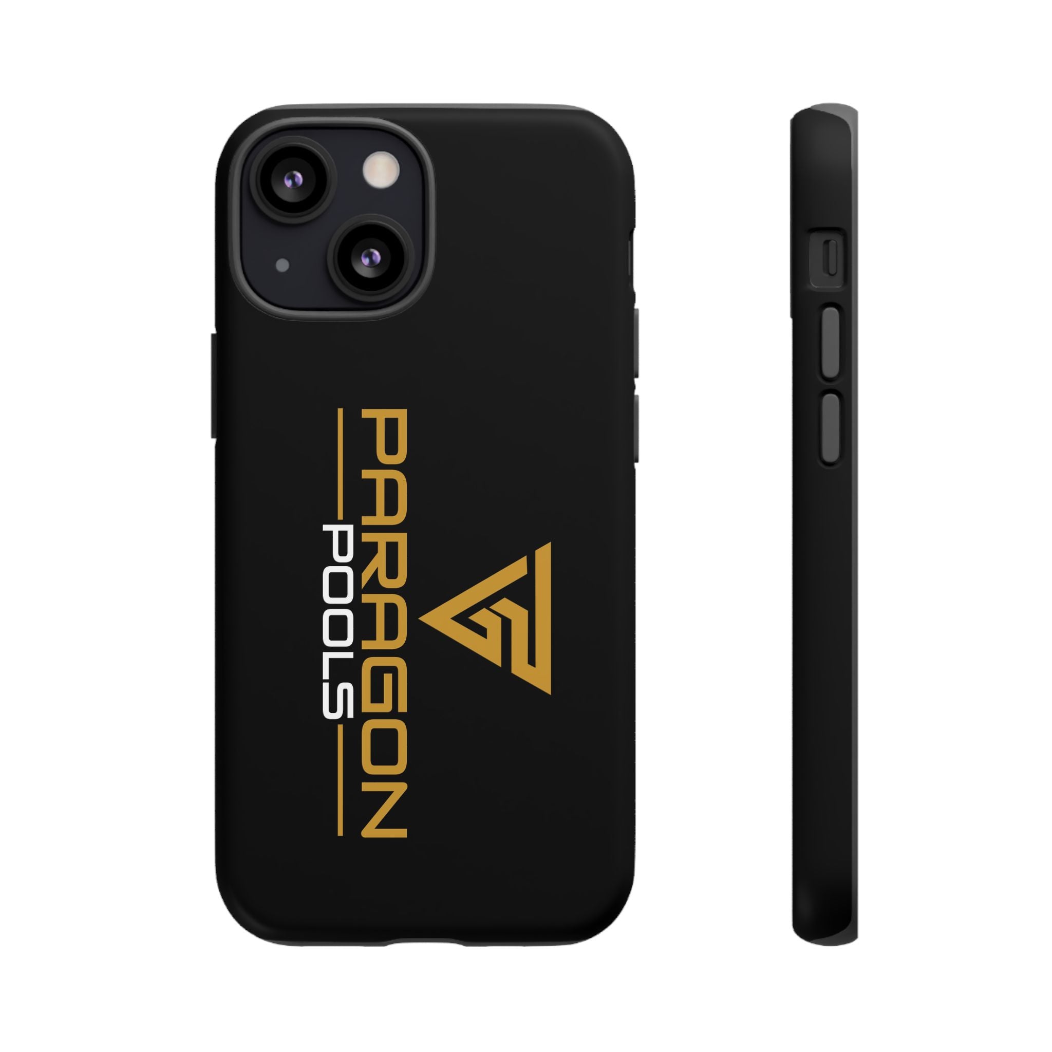 Paragon Pools Tough Phone Case — Rugged Black Protective Cover with Gold Logo