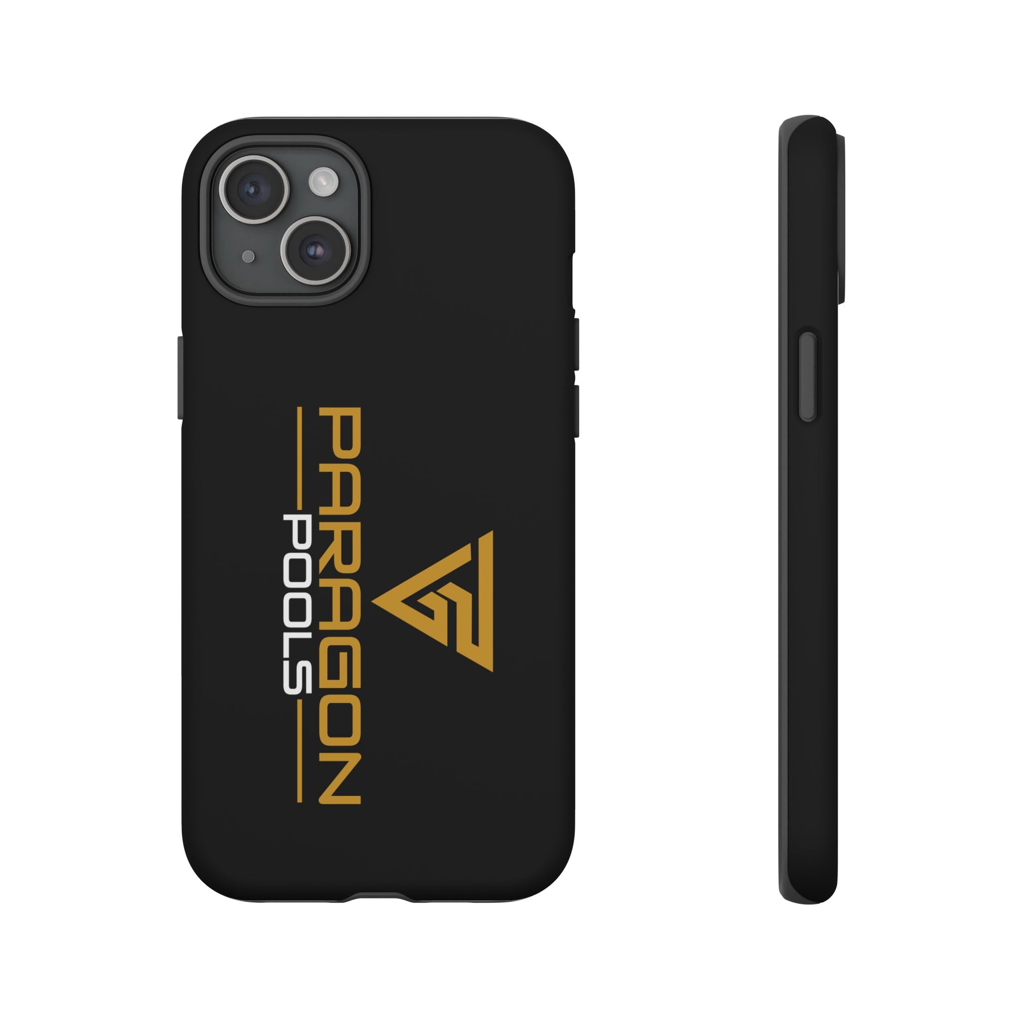 Paragon Pools Tough Phone Case — Rugged Black Protective Cover with Gold Logo