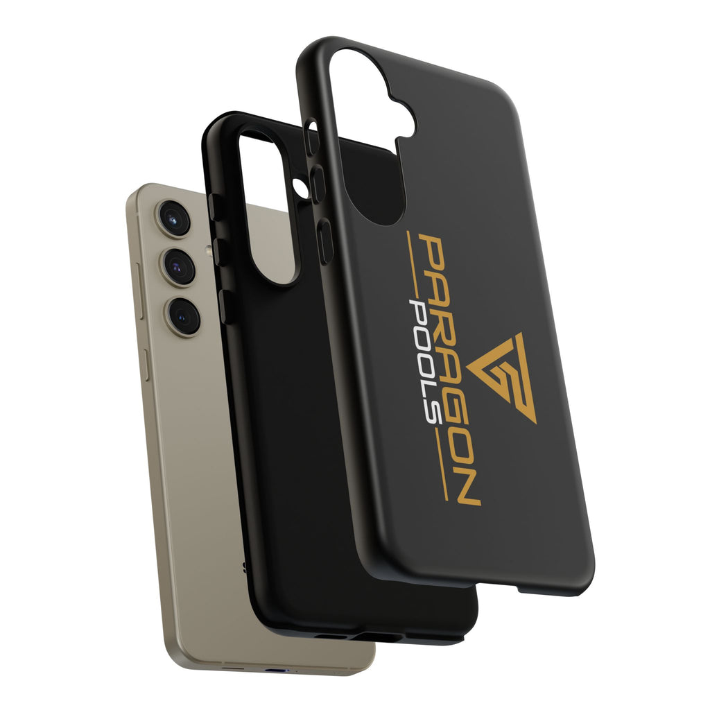 Paragon Pools Tough Phone Case — Rugged Black Protective Cover with Gold Logo