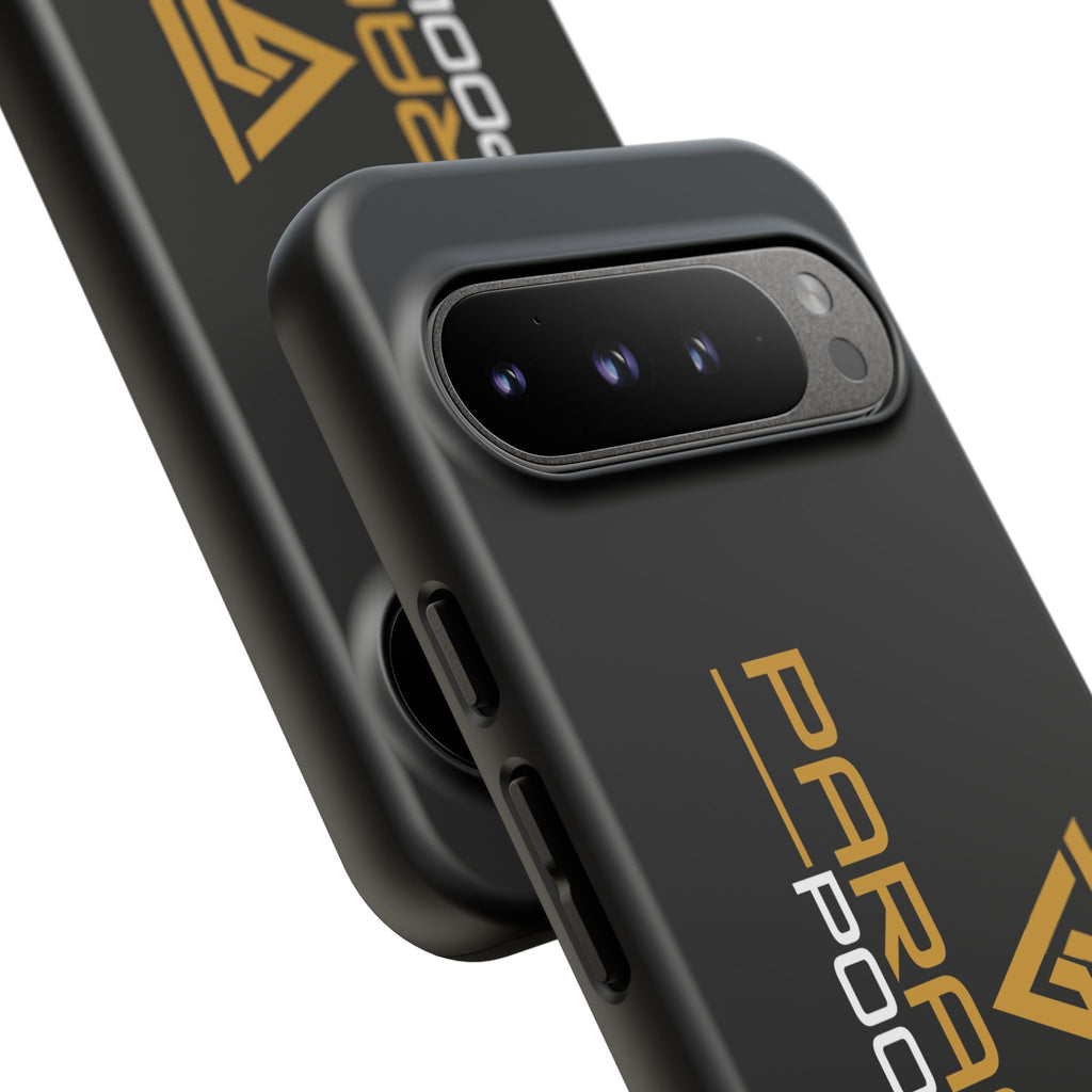Paragon Pools Tough Phone Case — Rugged Black Protective Cover with Gold Logo