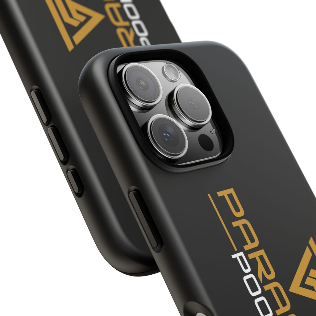 Paragon Pools Tough Phone Case — Rugged Black Protective Cover with Gold Logo