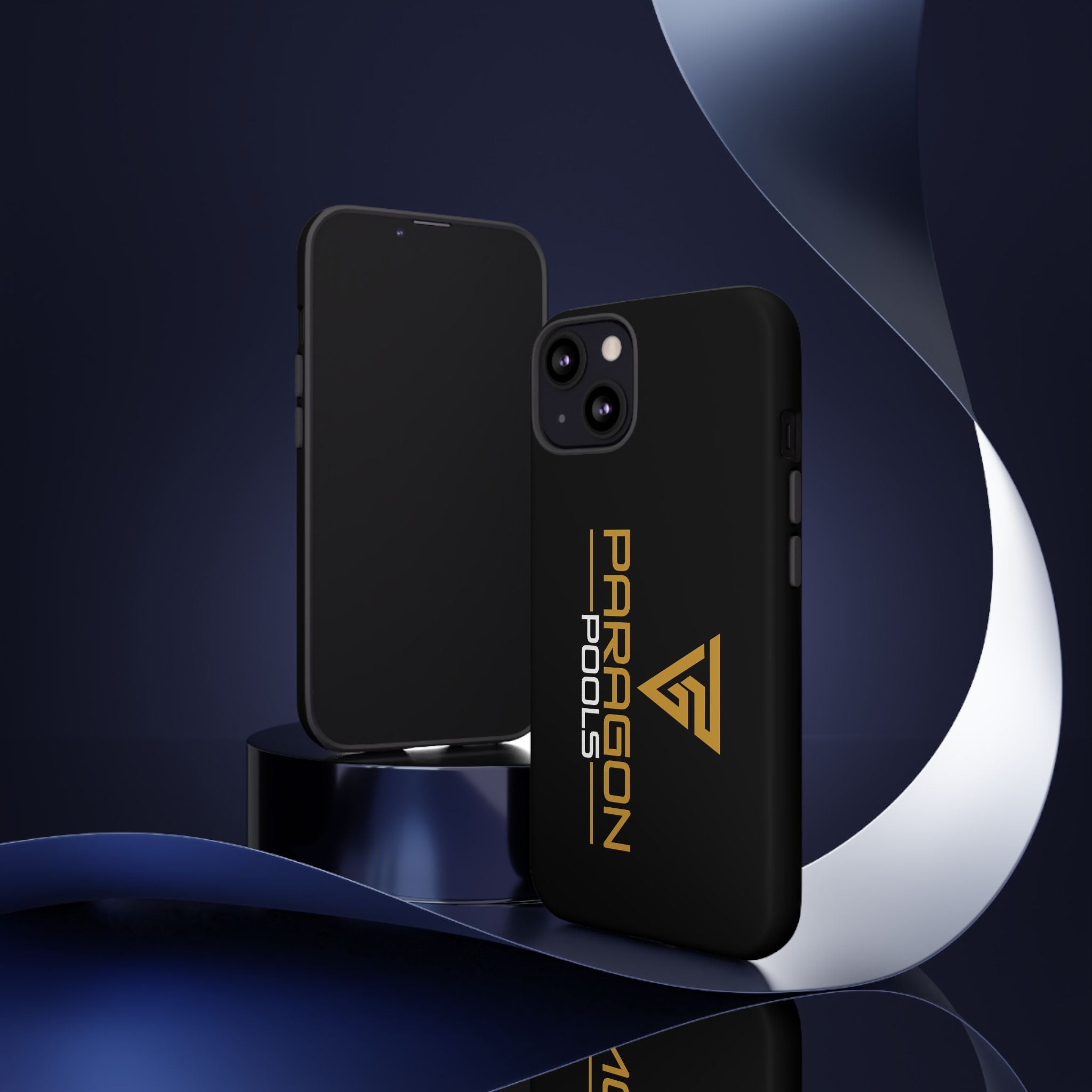 Paragon Pools Tough Phone Case — Rugged Black Protective Cover with Gold Logo