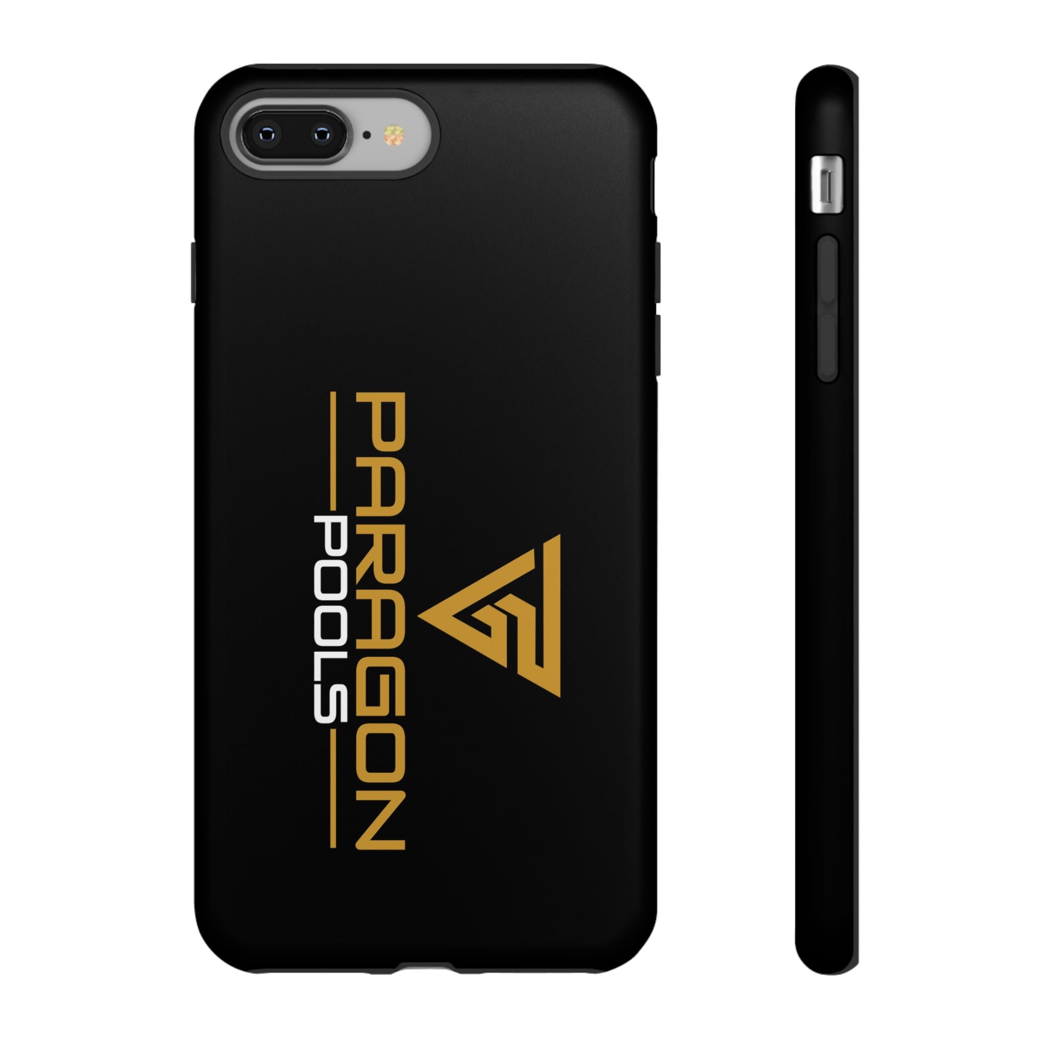Paragon Pools Tough Phone Case — Rugged Black Protective Cover with Gold Logo