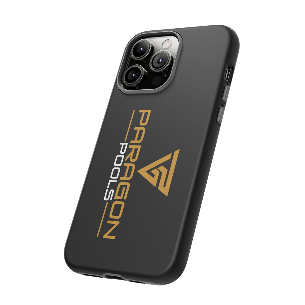 Paragon Pools Tough Phone Case — Rugged Black Protective Cover with Gold Logo