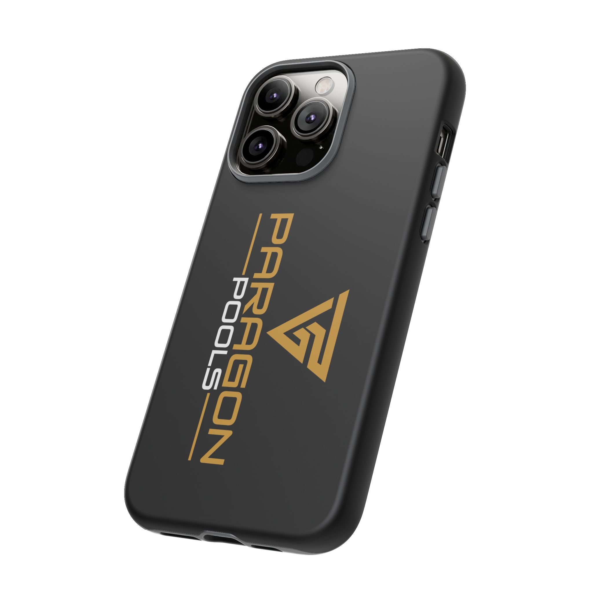 Paragon Pools Tough Phone Case — Rugged Black Protective Cover with Gold Logo