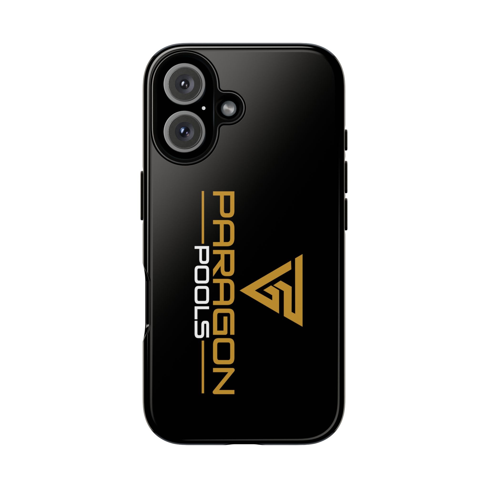 Paragon Pools Tough Phone Case — Rugged Black Protective Cover with Gold Logo