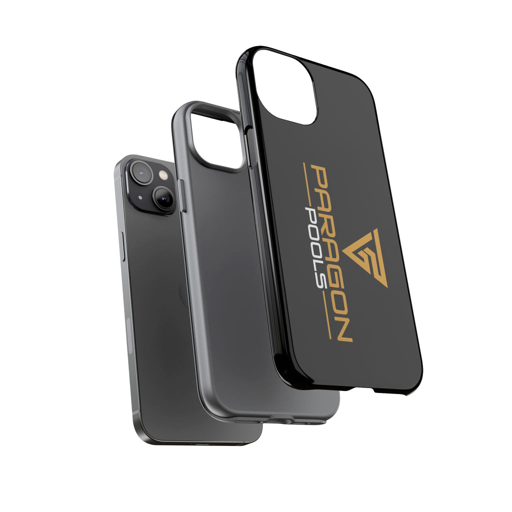 Paragon Pools Tough Phone Case — Rugged Black Protective Cover with Gold Logo