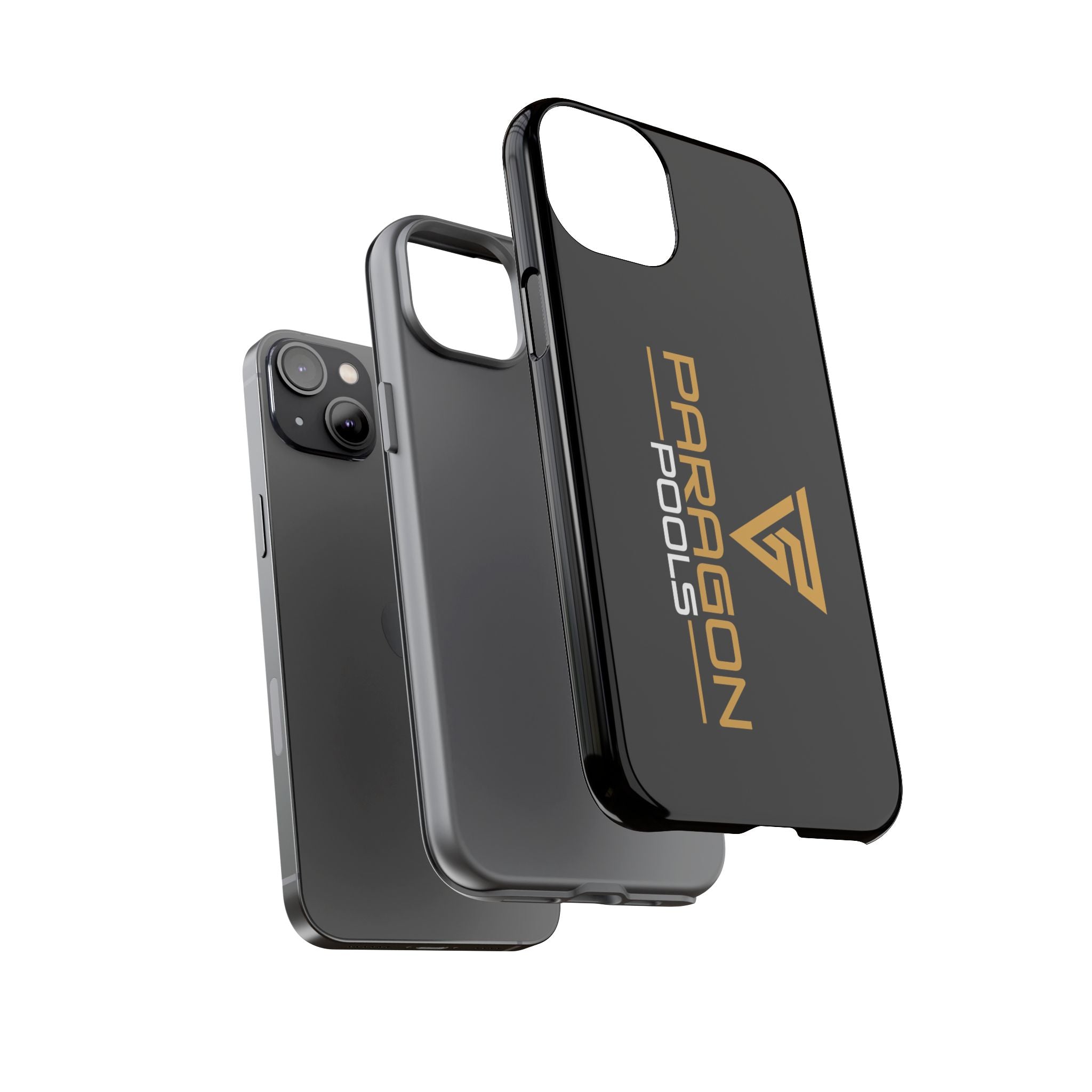 Paragon Pools Tough Phone Case — Rugged Black Protective Cover with Gold Logo