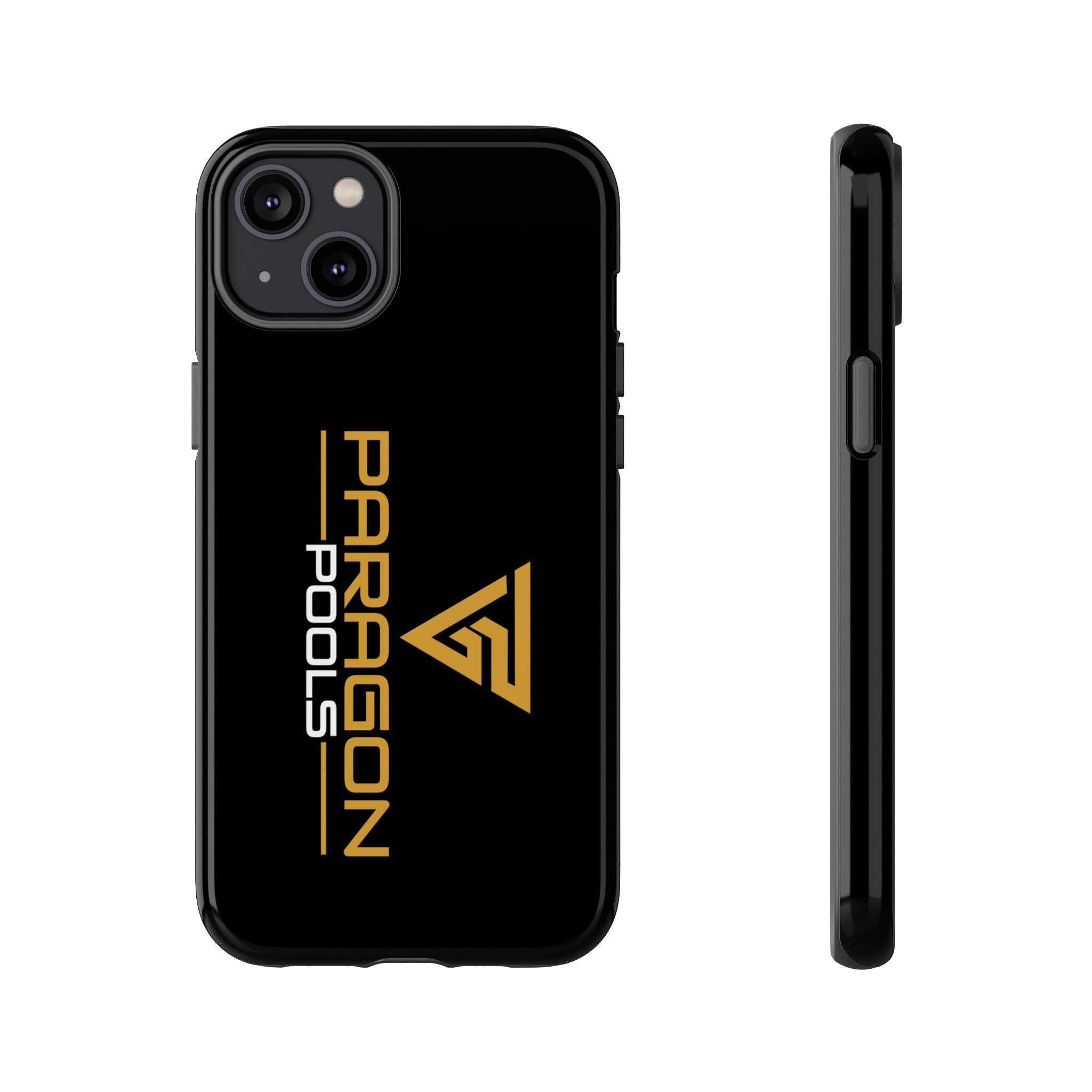 Paragon Pools Tough Phone Case — Rugged Black Protective Cover with Gold Logo