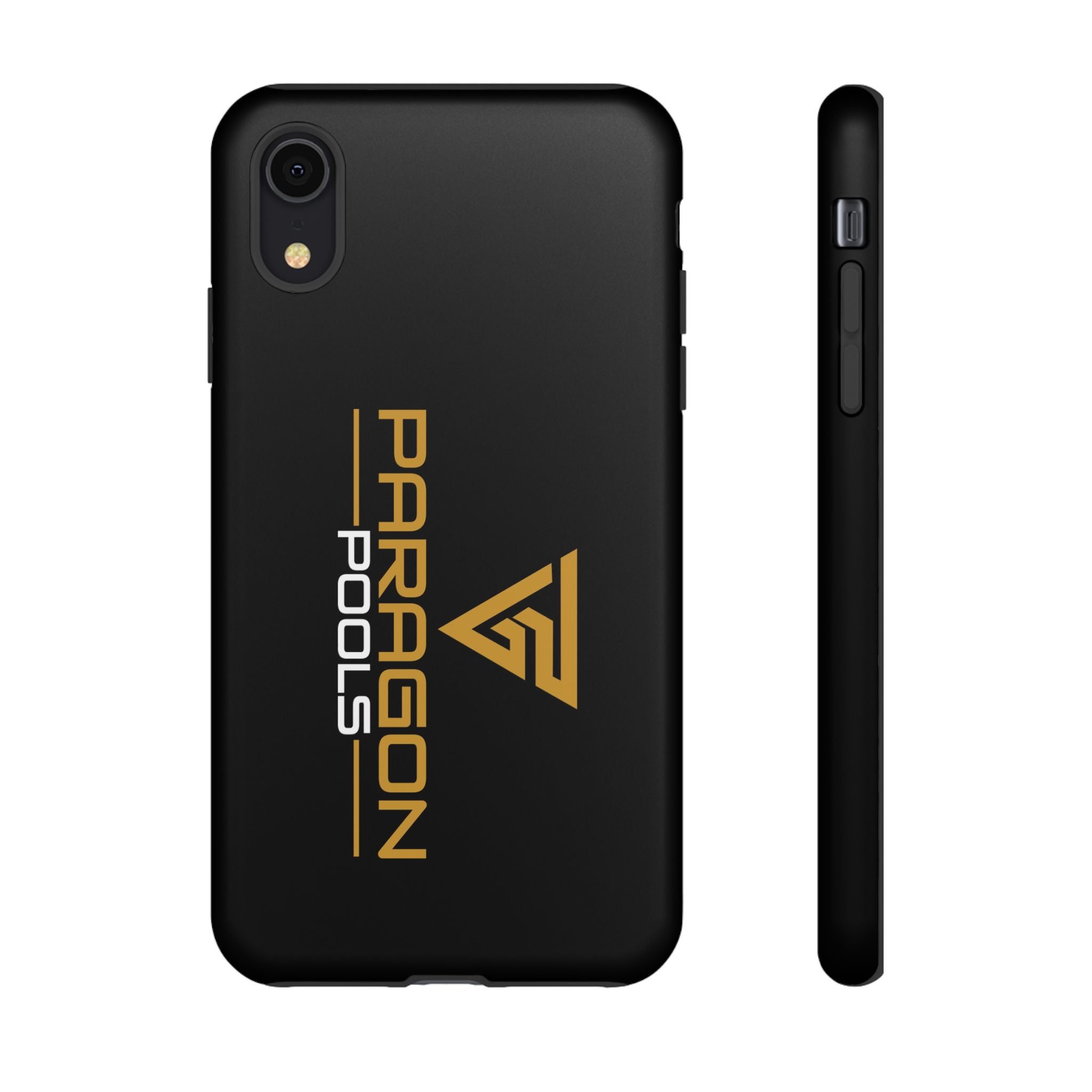 Paragon Pools Tough Phone Case — Rugged Black Protective Cover with Gold Logo