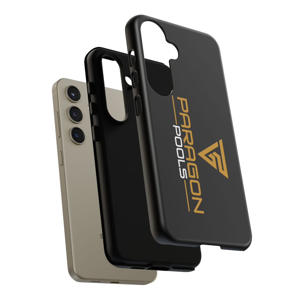 Paragon Pools Tough Phone Case — Rugged Black Protective Cover with Gold Logo