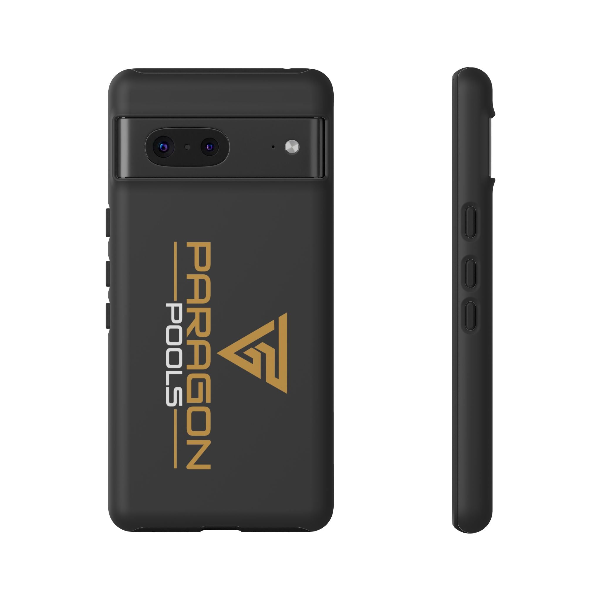 Paragon Pools Tough Phone Case — Rugged Black Protective Cover with Gold Logo
