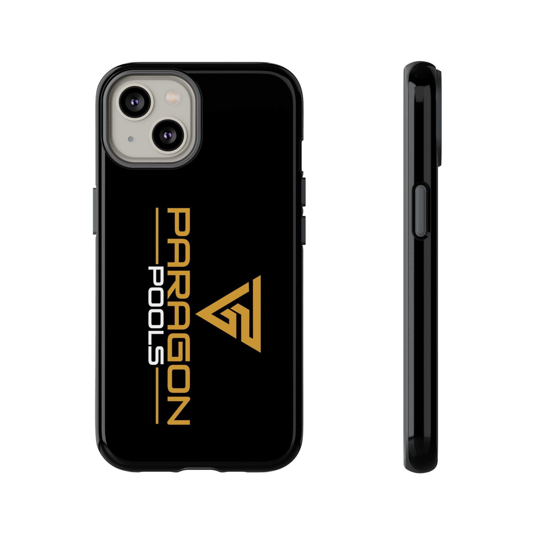 Paragon Pools Tough Phone Case — Rugged Black Protective Cover with Gold Logo