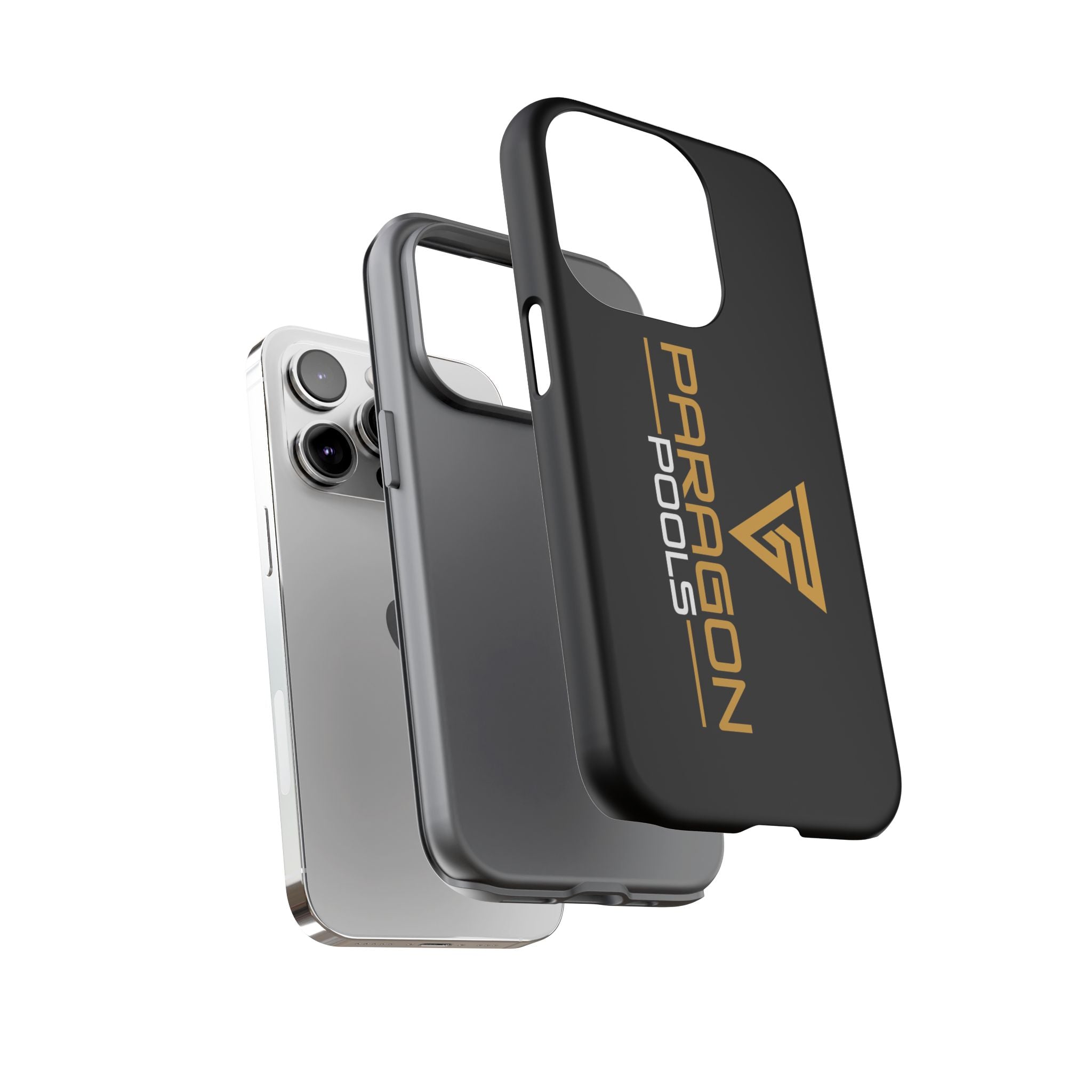 Paragon Pools Tough Phone Case — Rugged Black Protective Cover with Gold Logo