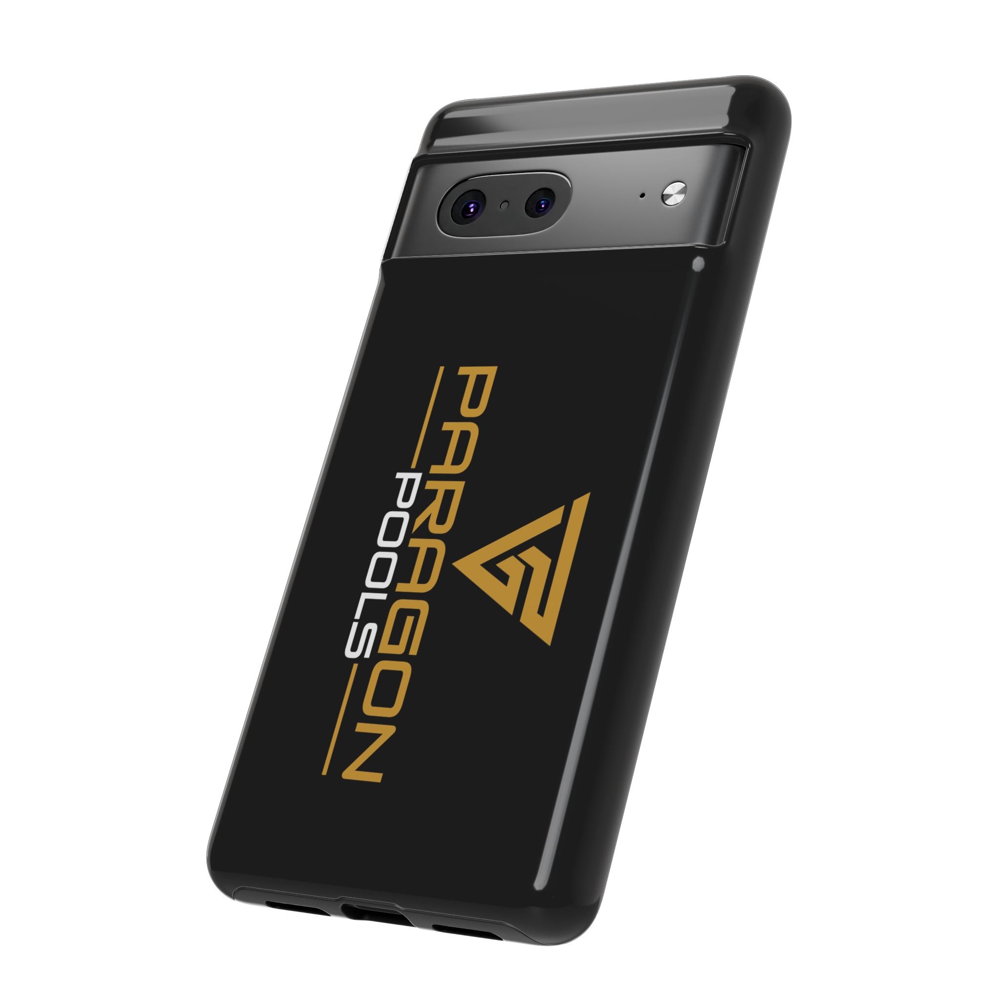 Paragon Pools Tough Phone Case — Rugged Black Protective Cover with Gold Logo