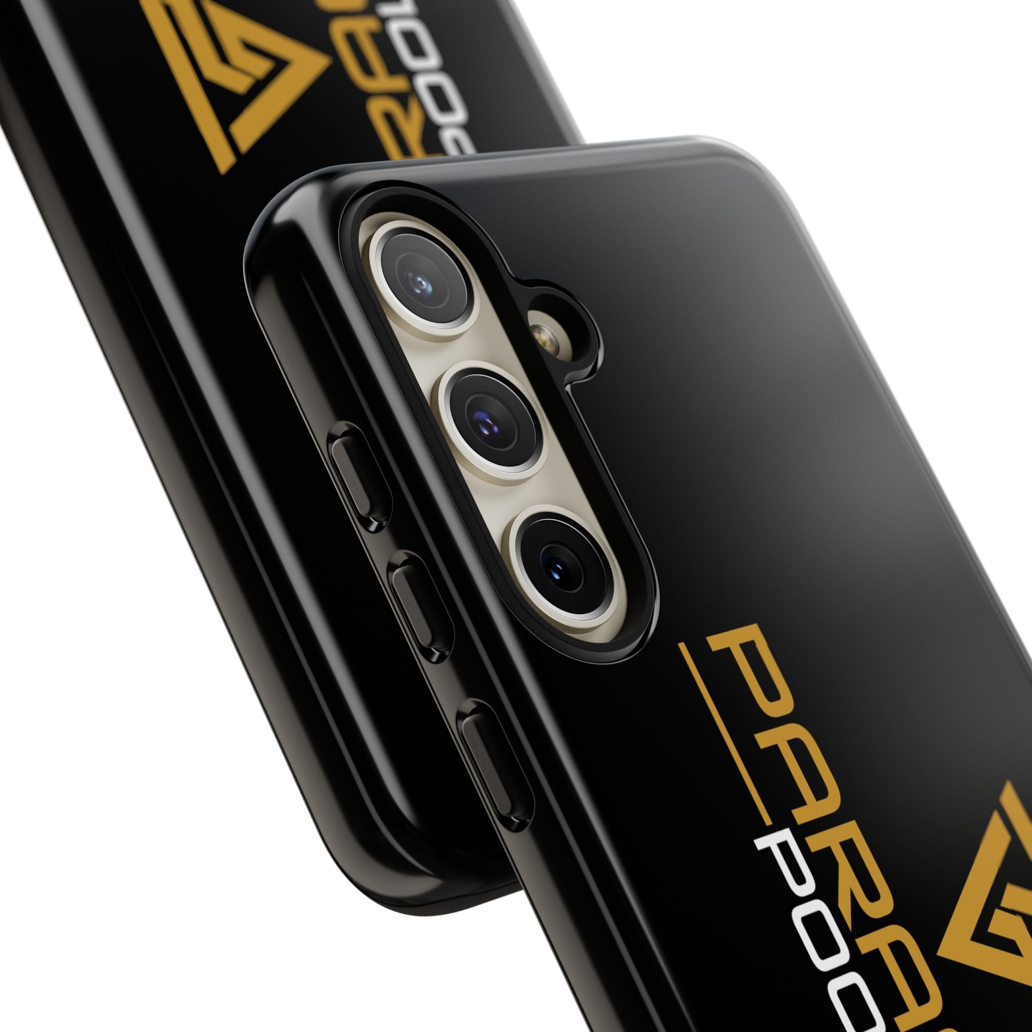 Paragon Pools Tough Phone Case — Rugged Black Protective Cover with Gold Logo