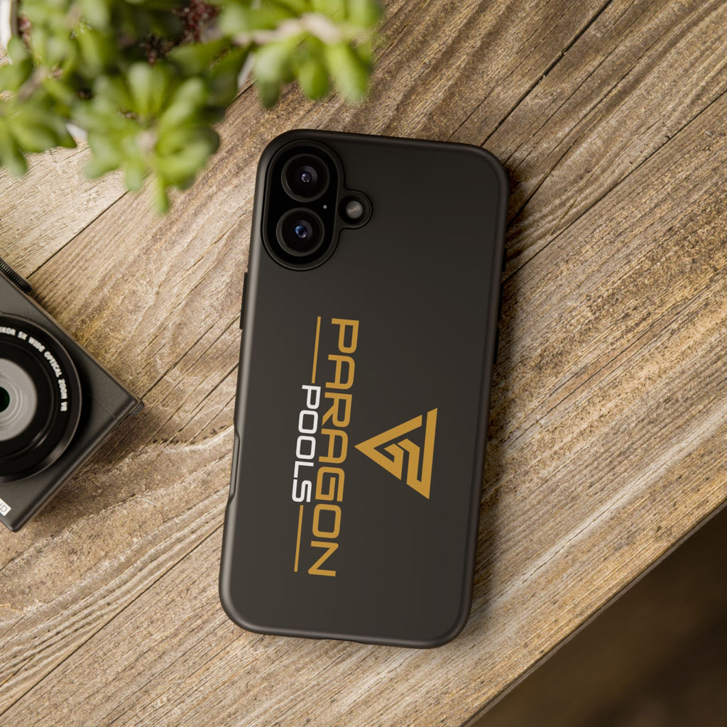 Paragon Pools Tough Phone Case — Rugged Black Protective Cover with Gold Logo