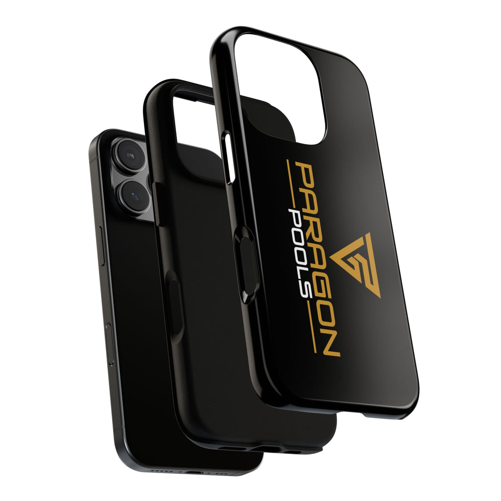 Paragon Pools Tough Phone Case — Rugged Black Protective Cover with Gold Logo