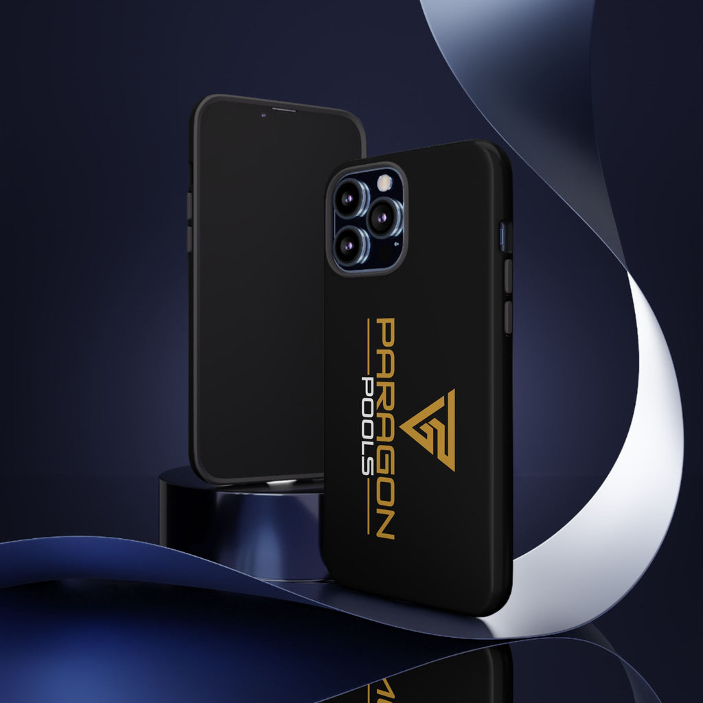 Paragon Pools Tough Phone Case — Rugged Black Protective Cover with Gold Logo