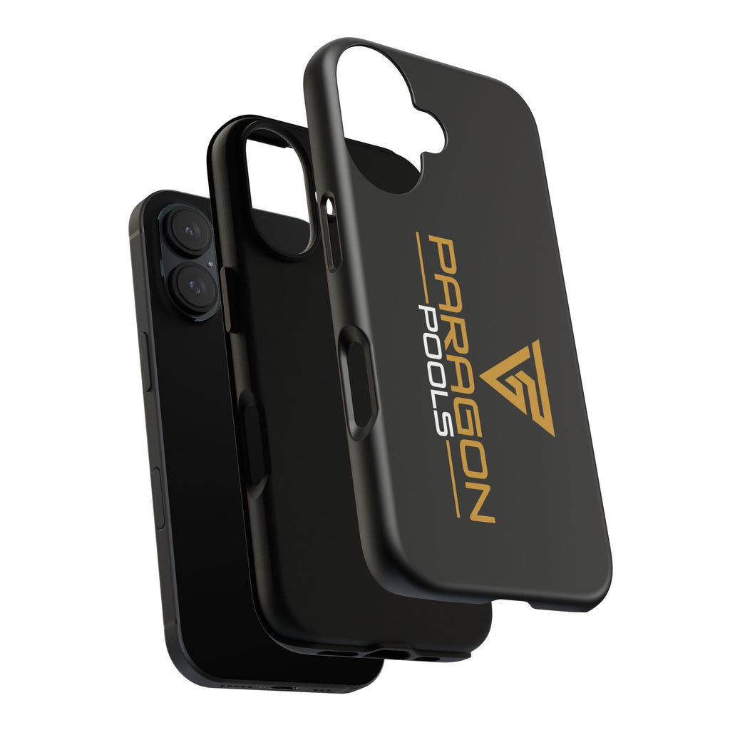Paragon Pools Tough Phone Case — Rugged Black Protective Cover with Gold Logo