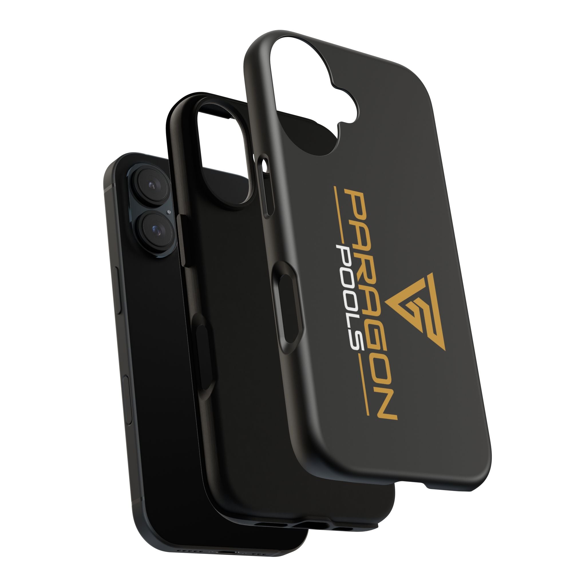 Paragon Pools Tough Phone Case — Rugged Black Protective Cover with Gold Logo