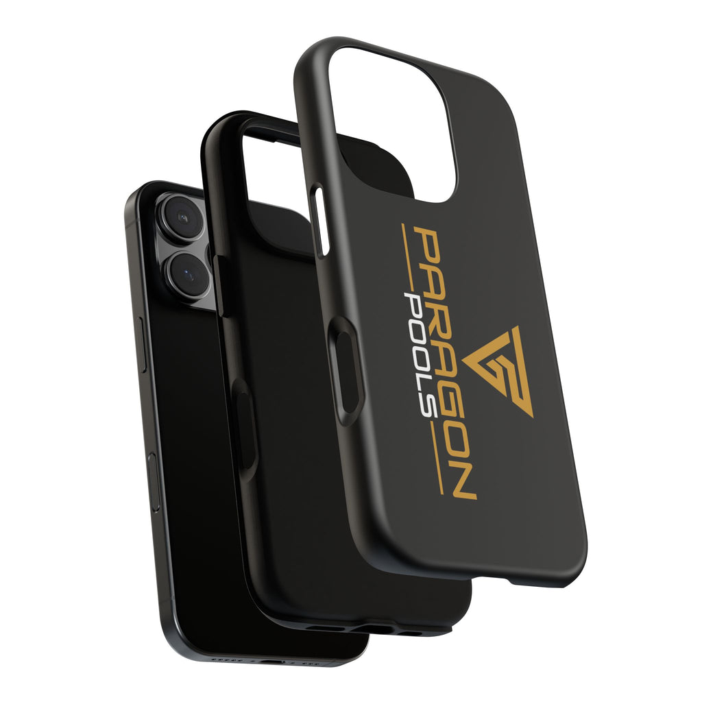 Paragon Pools Tough Phone Case — Rugged Black Protective Cover with Gold Logo