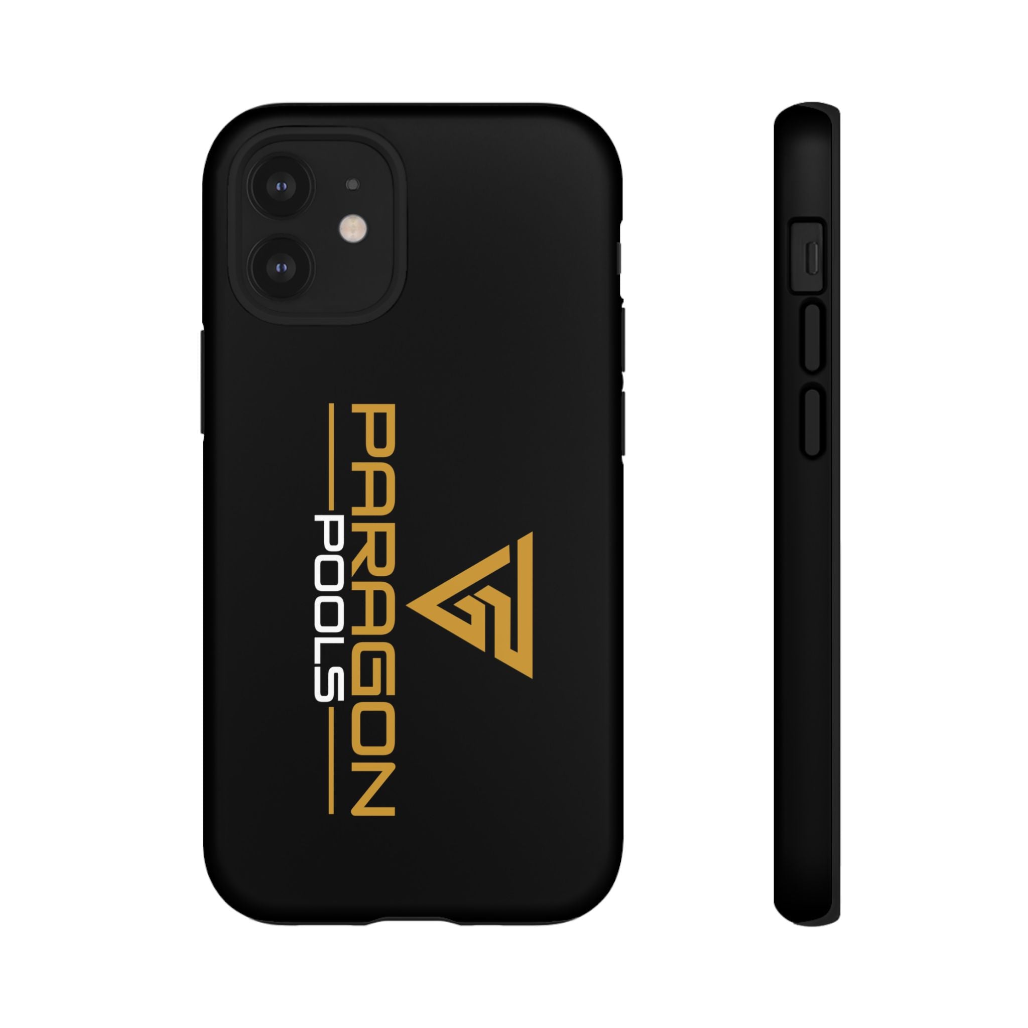 Paragon Pools Tough Phone Case — Rugged Black Protective Cover with Gold Logo