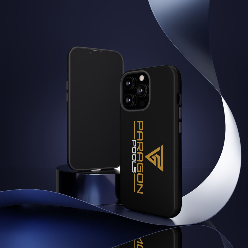 Paragon Pools Tough Phone Case — Rugged Black Protective Cover with Gold Logo