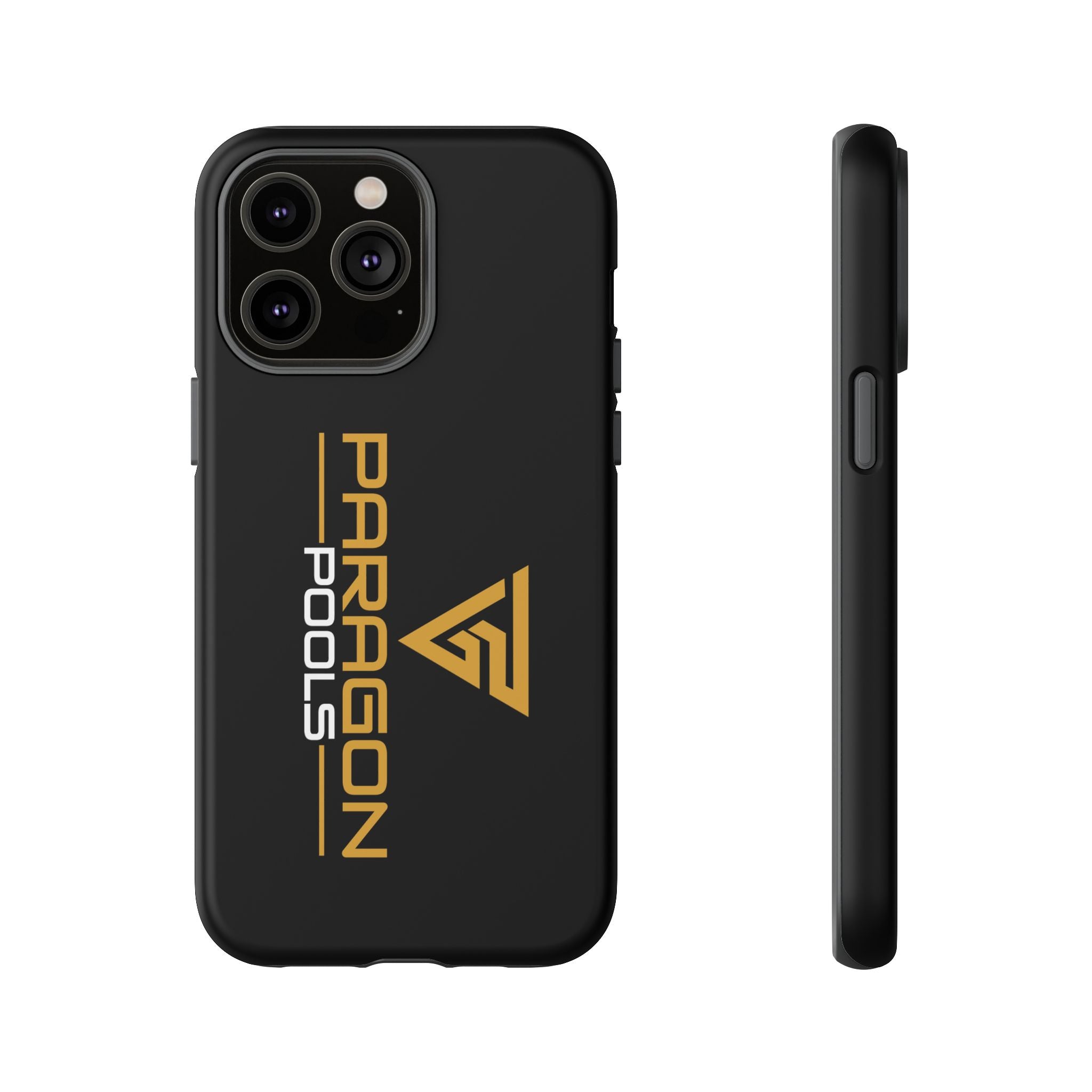 Paragon Pools Tough Phone Case — Rugged Black Protective Cover with Gold Logo