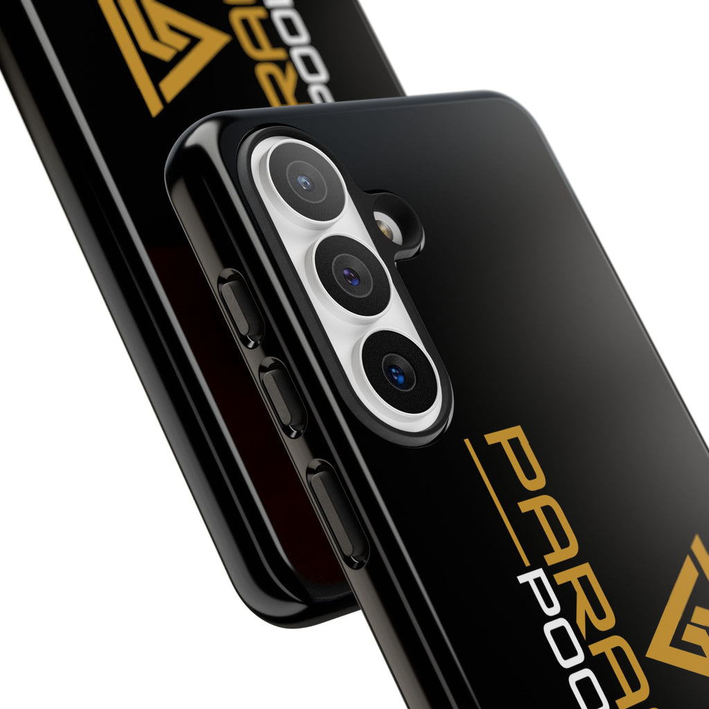 Paragon Pools Tough Phone Case — Rugged Black Protective Cover with Gold Logo