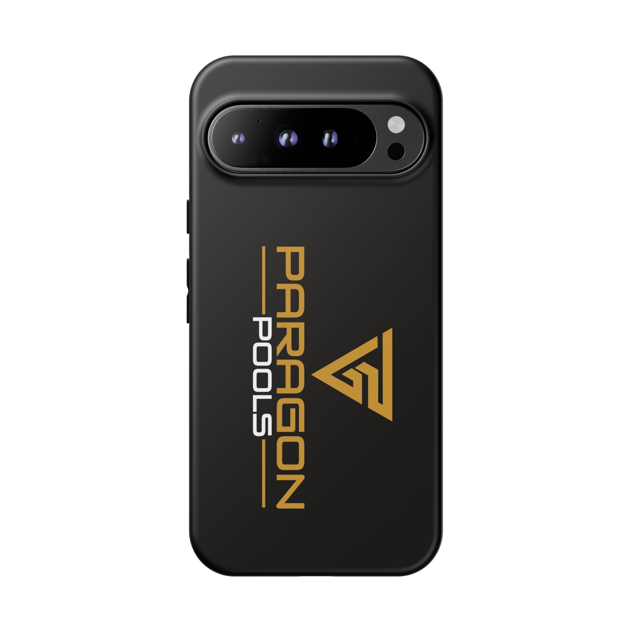 Paragon Pools Tough Phone Case — Rugged Black Protective Cover with Gold Logo