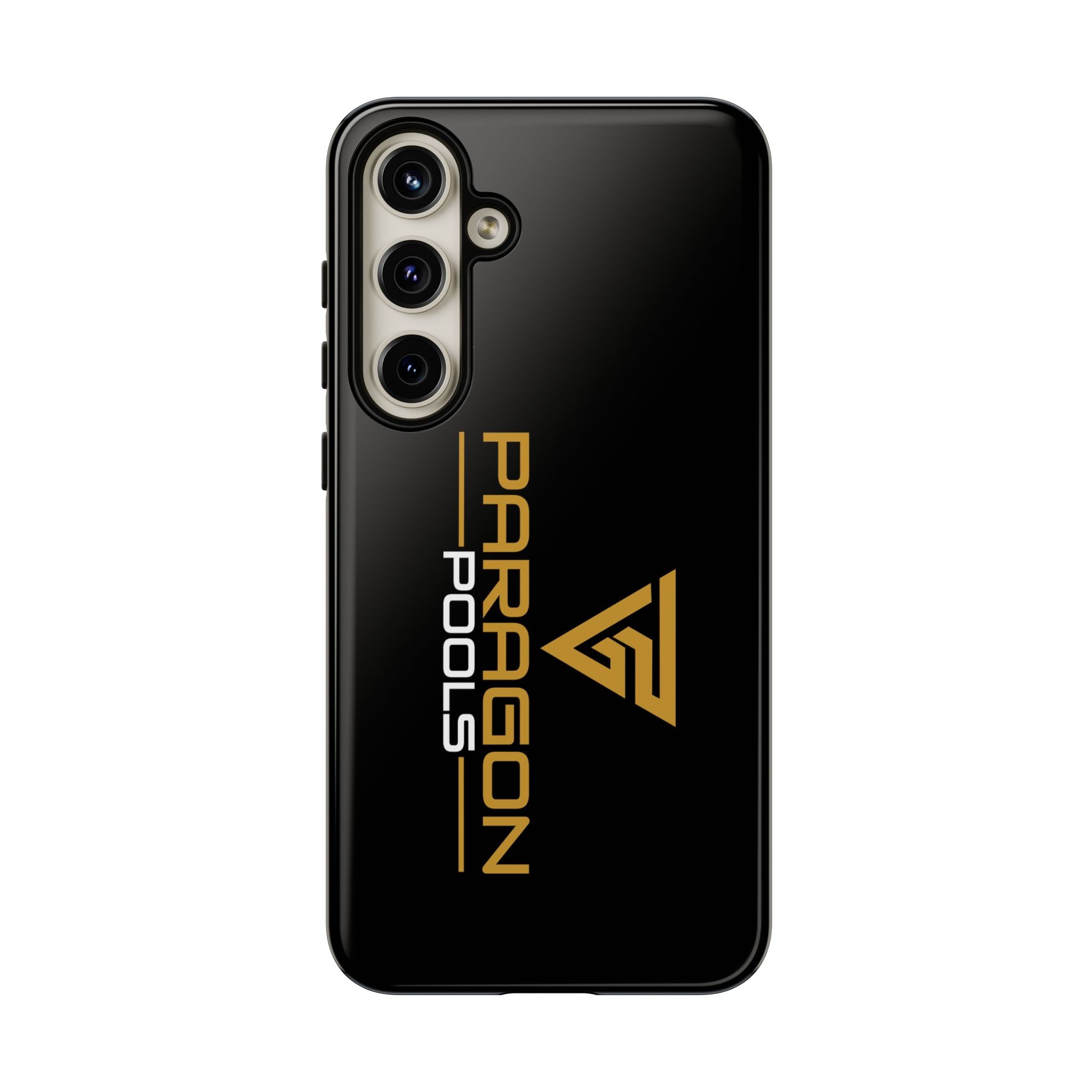 Paragon Pools Tough Phone Case — Rugged Black Protective Cover with Gold Logo