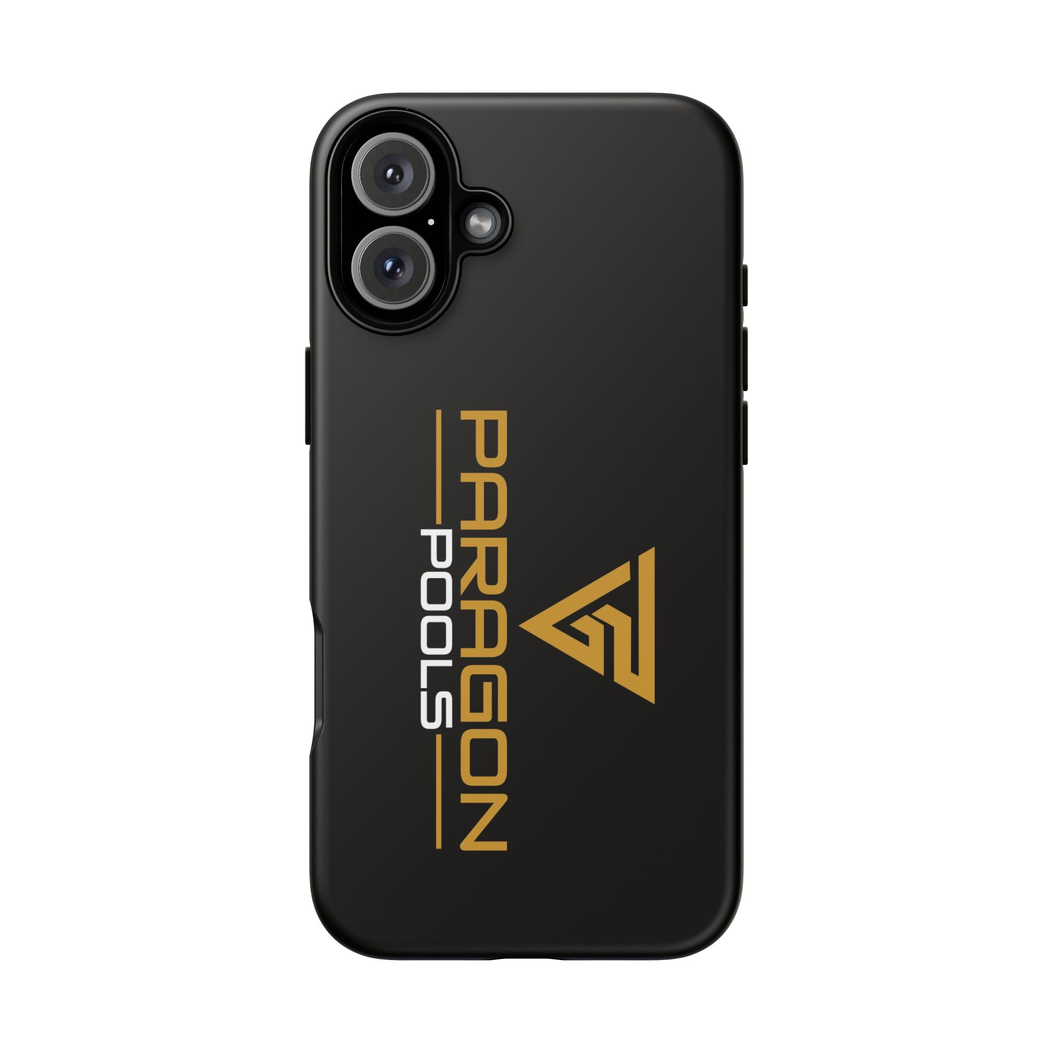 Paragon Pools Tough Phone Case — Rugged Black Protective Cover with Gold Logo